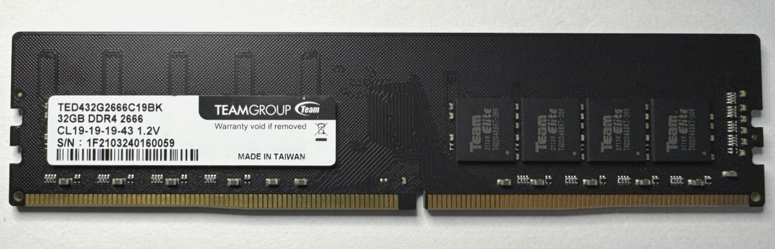 Team Group 32GB DDR4 2666MHz UDIMM Desktop RAM Memory