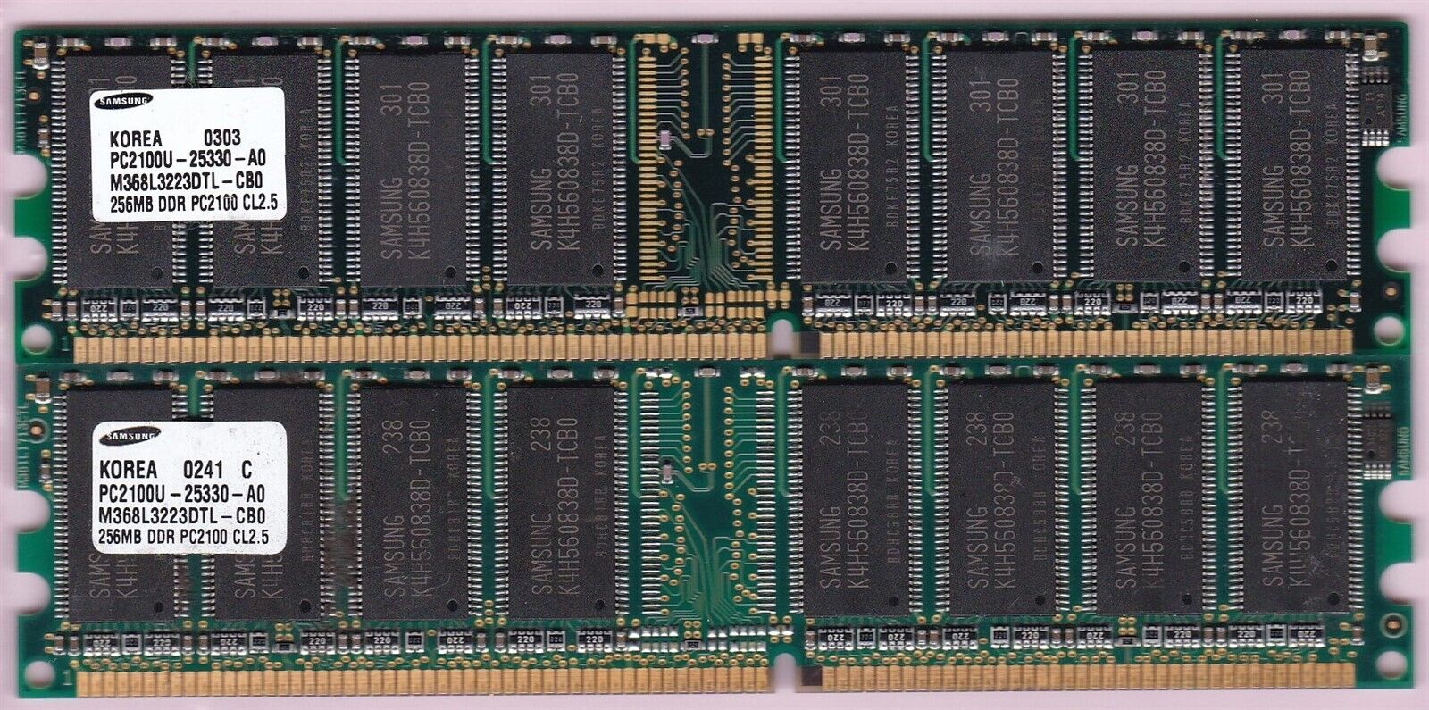 512MB 2x256MB PC-2100 DDR-266 SAMSUNG M368L3223DTL-CB0 HP 175924-001 MEMORY DDR1