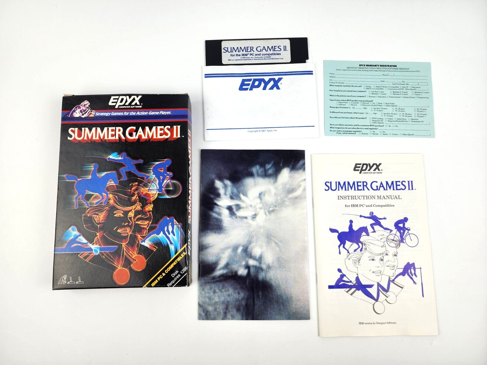 Summer Games II by Epyx for PC IBM complete 5.25" Floppy Disk Nice Box