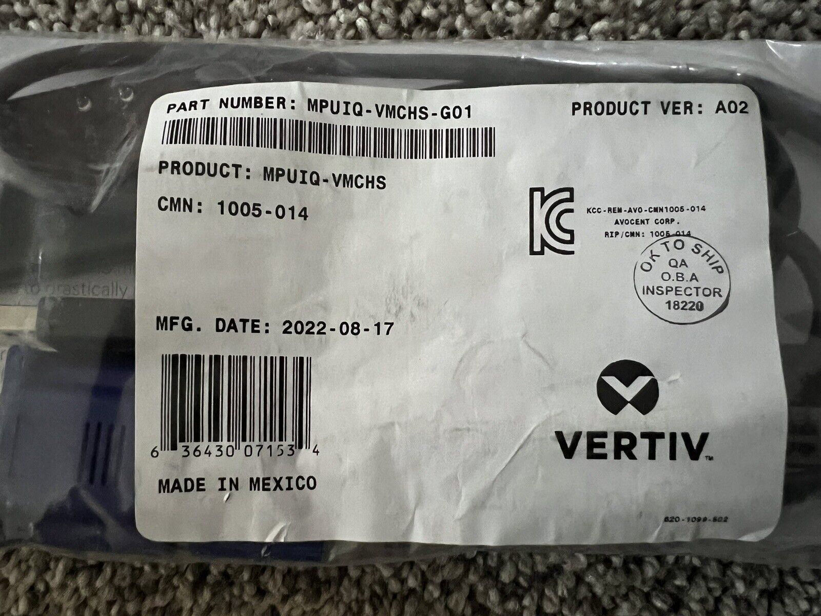 Vertiv Avocent  MPUIQ-VMCHS  Cable USB