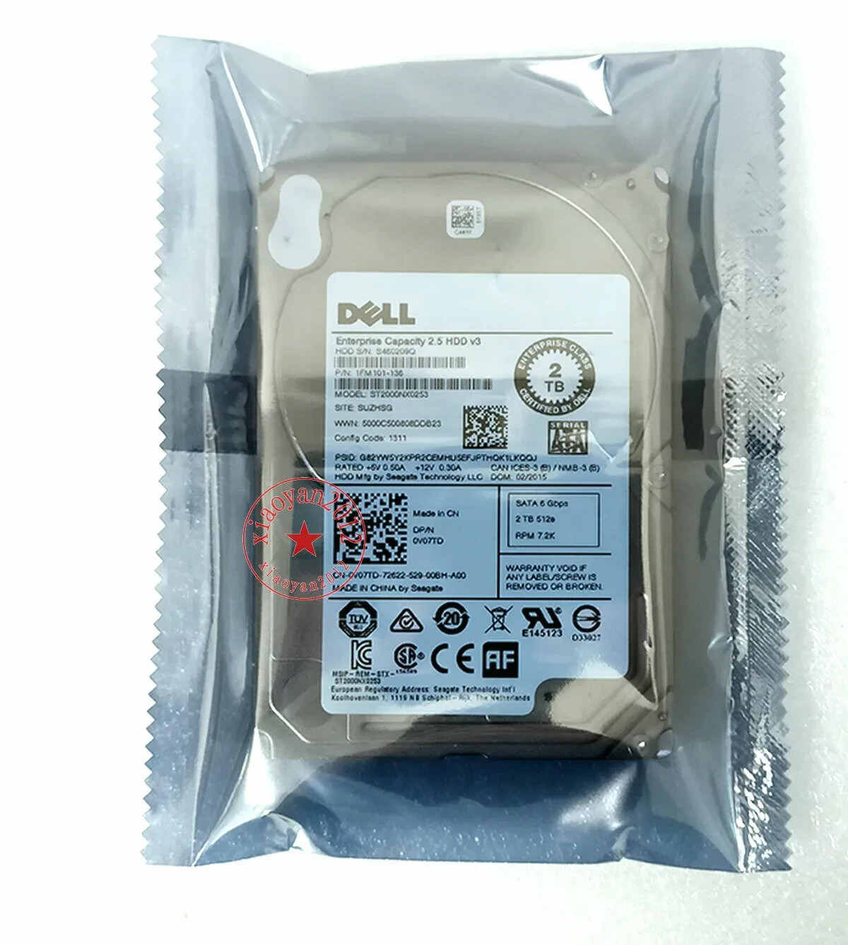 FOR DELL 0V07TD ST2000NX0253 2T SATA 7.2K 2.5 inch 128M server hard disk