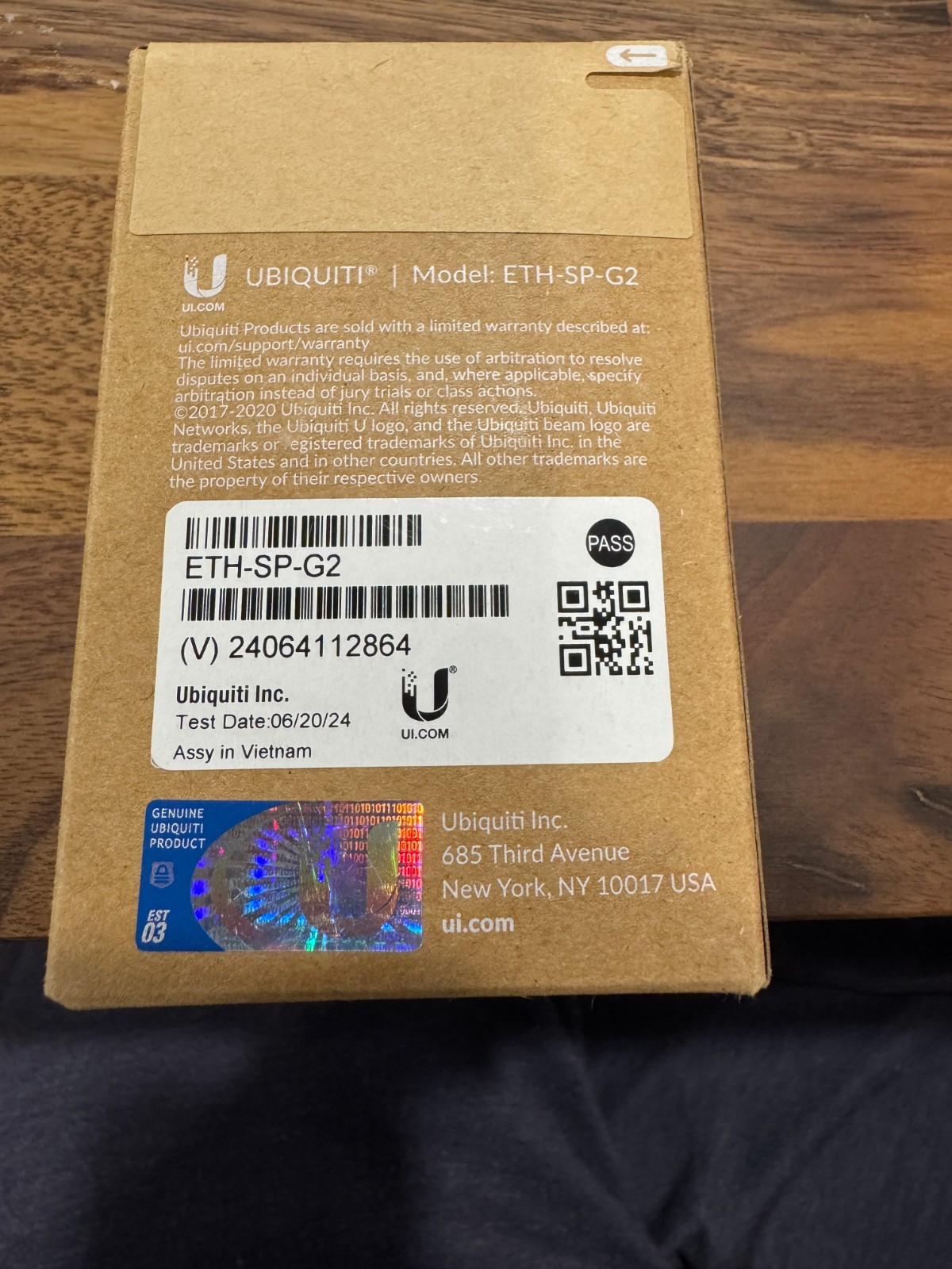 Ubiquiti ETH-SP-G2 Ethernet Surge Protector 1 Outlet, Model/MPN ETH-SP-G2 -NEW