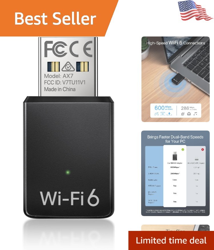 AX900 WiFi 6 USB Adapter: Compact Design, High-Speed Dual Band Performance