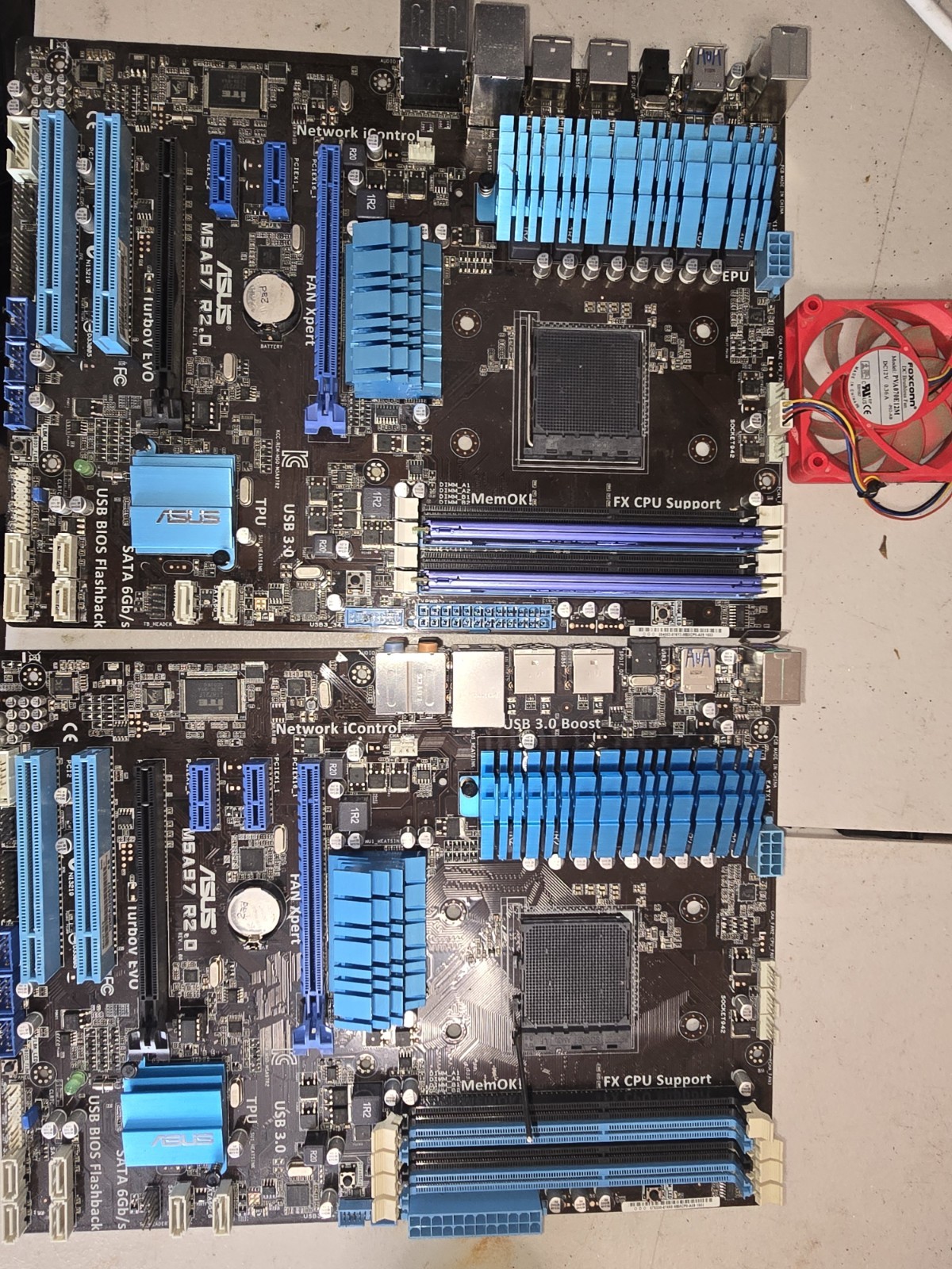 2x ASUS M5A97 R2.0 AM3+ ATX Motherboards +16GB Kingston HyperX DDR3 RAM Untested