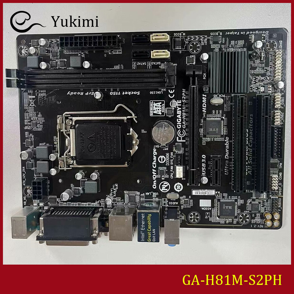 FOR GIGABYTE GA-H81M-S2PH LGA1150 DDR3*2 16GB HDMI VGA Micro ATX Motherboard