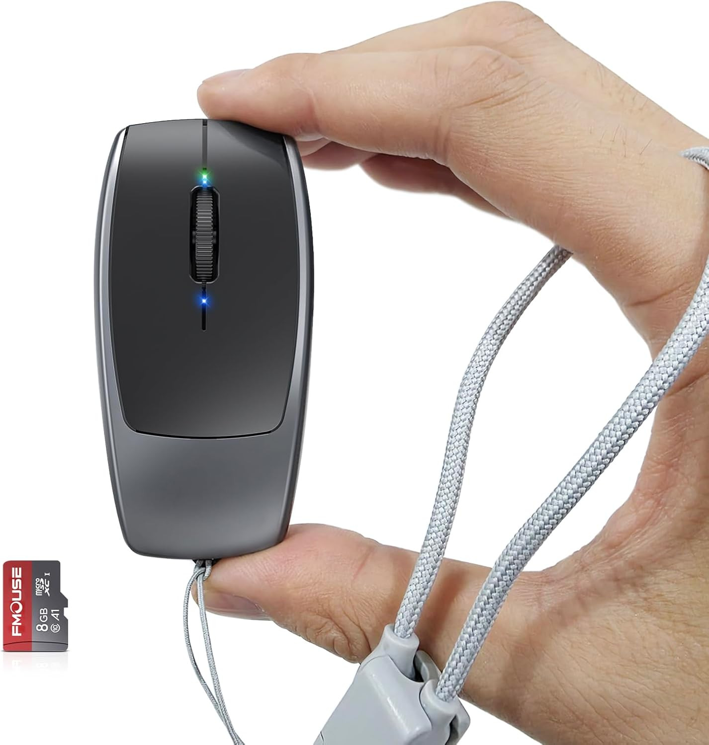 Ultra-Mini 2-In-1 Wireless Bluetooth Mouse & Micro SD Card Reader