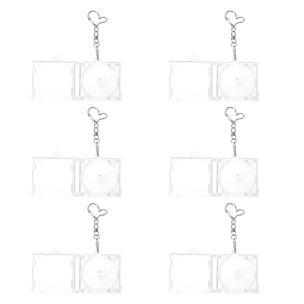 Multi Color Durable Plastic Mini Cd Keychain Kit Clear Jewel Case for Decor
