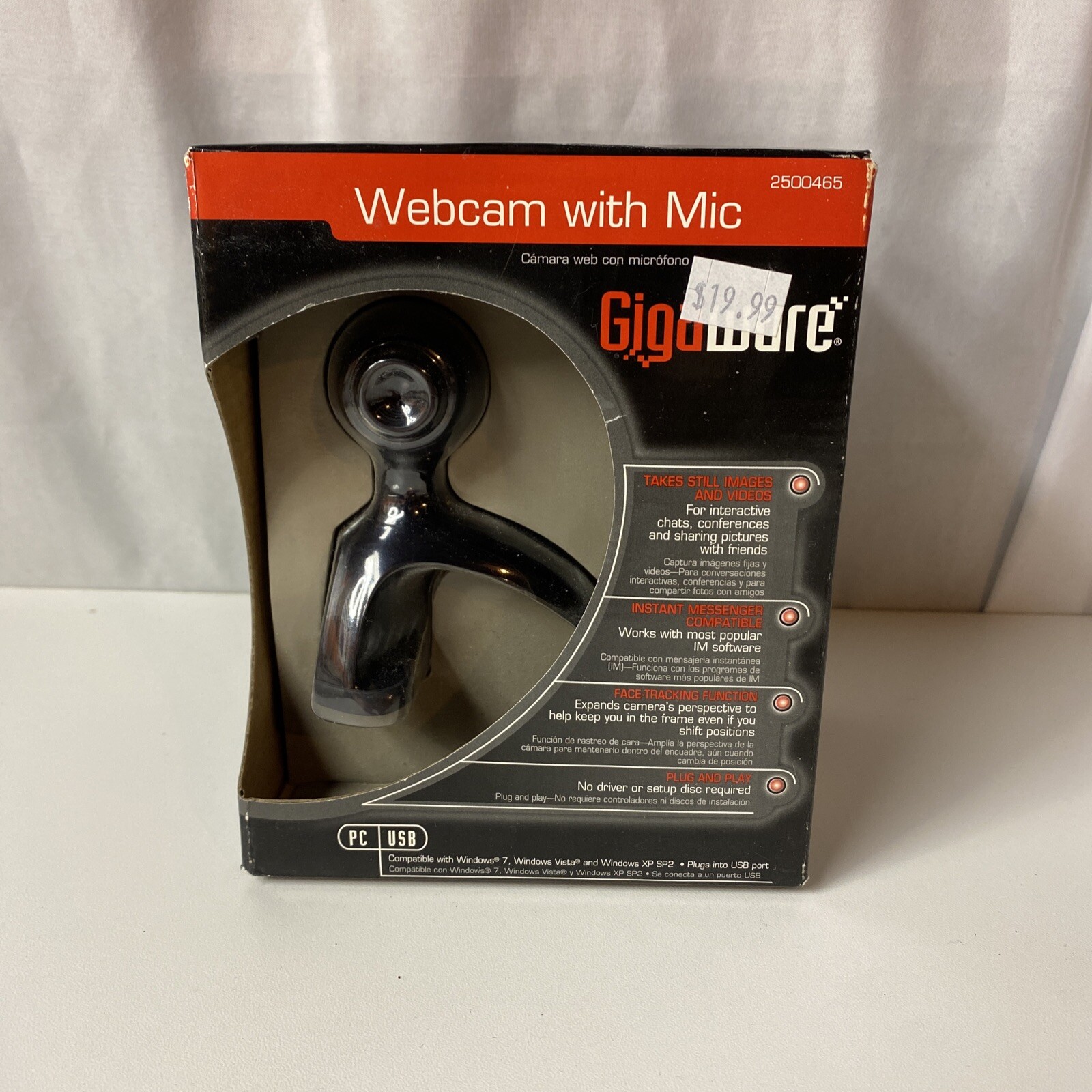 Gigaware Webcam With Mic PC USB Model 2500465 NIB SEALED 