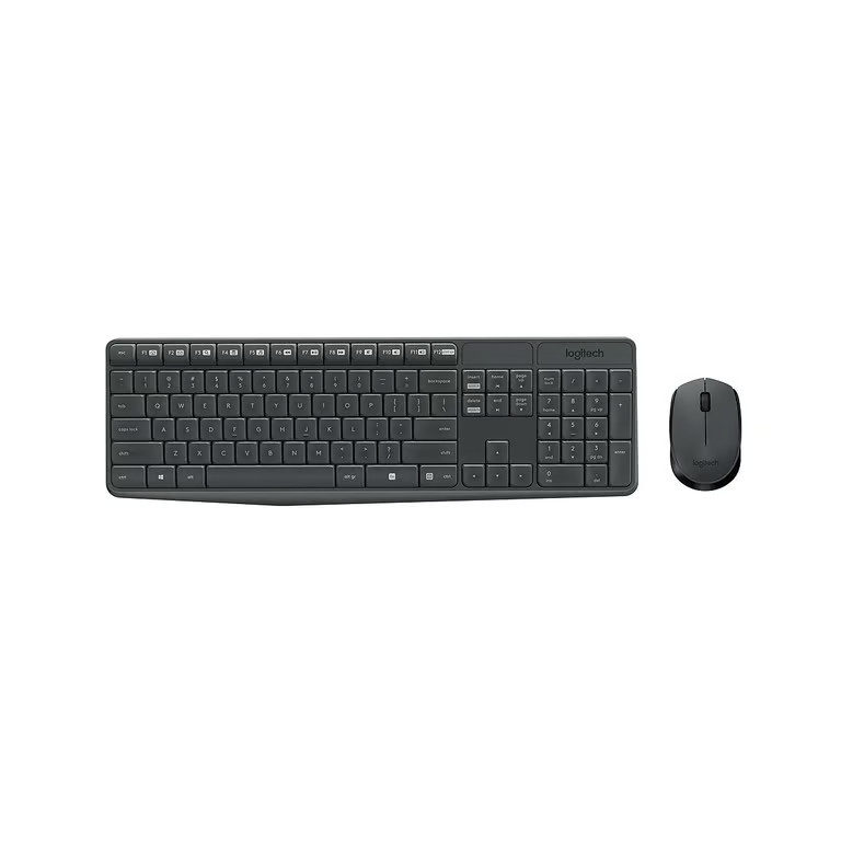 Logitech MK235 Wireless Keyboard and Optical Mouse Combo, Black (920-007897)