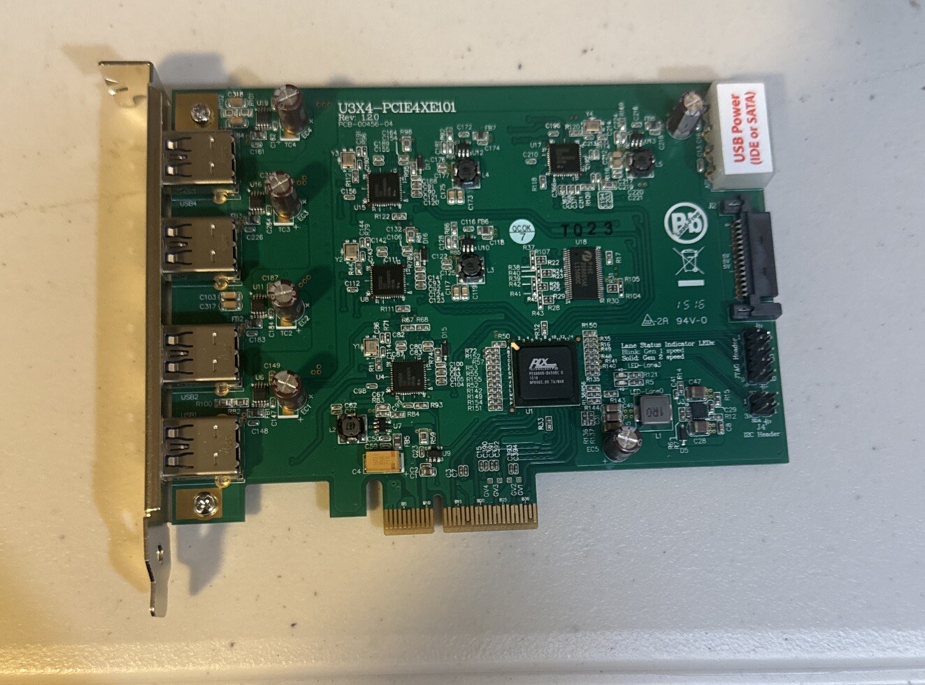 DeLOCK U3X4-PCIE4XE101 Quad Channel USB 3.0 to PCI Express x4 Gen 2 Host Card