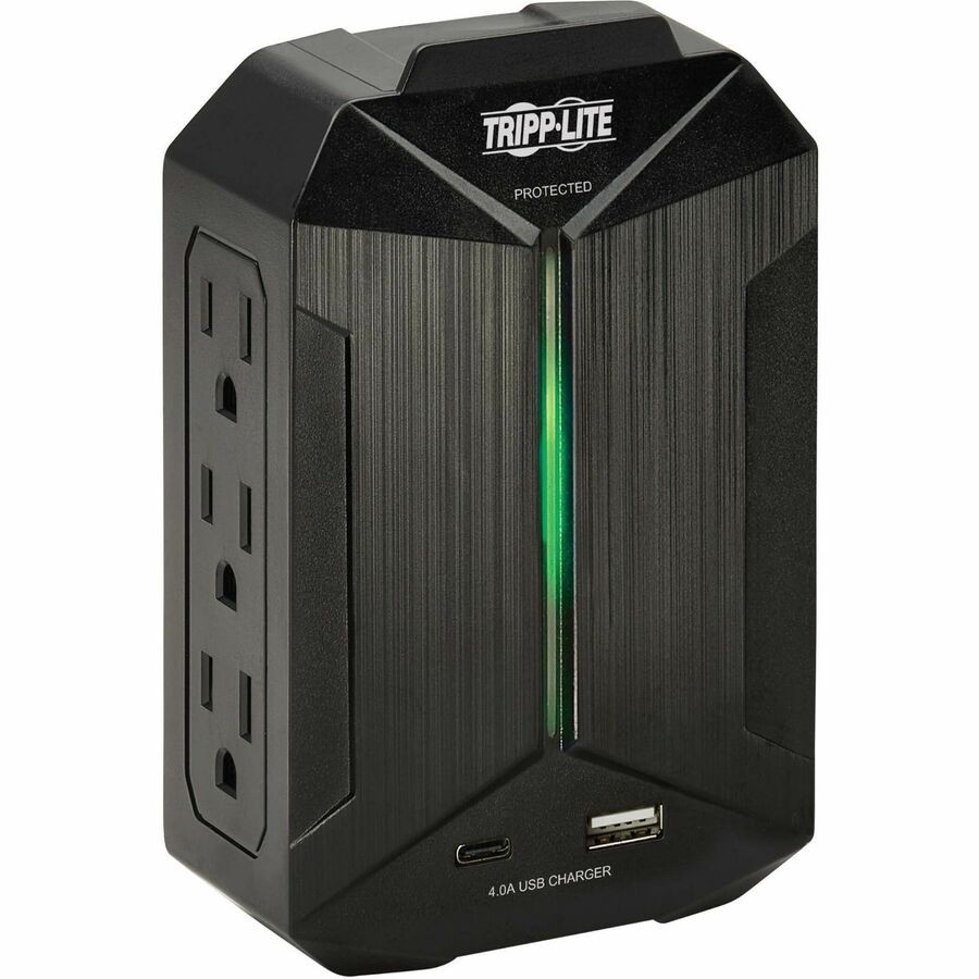 Tripp Lite Protect It 6-Outlet Surge Protector 2 USB Ports 490J Black SK62USBC