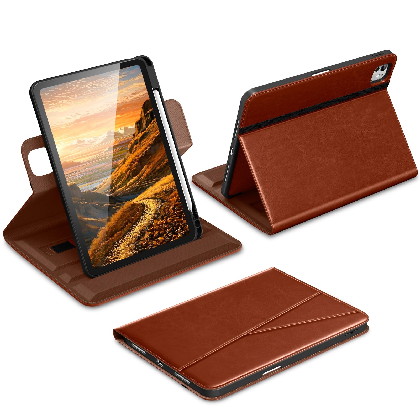 DTTO for iPad Pro 11 Inch Case M5/M4 2025/2024, Brown