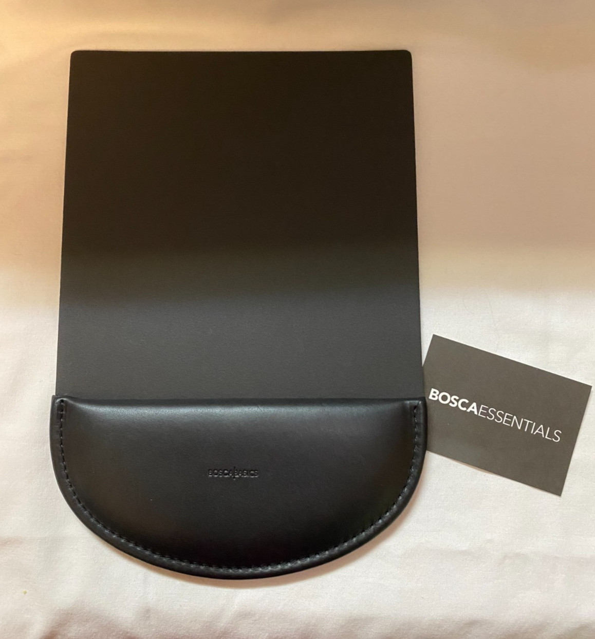 Bosca Leather Basics Essentials Mouse Pad Black 10 1/2" X  7 1/4" NWOT