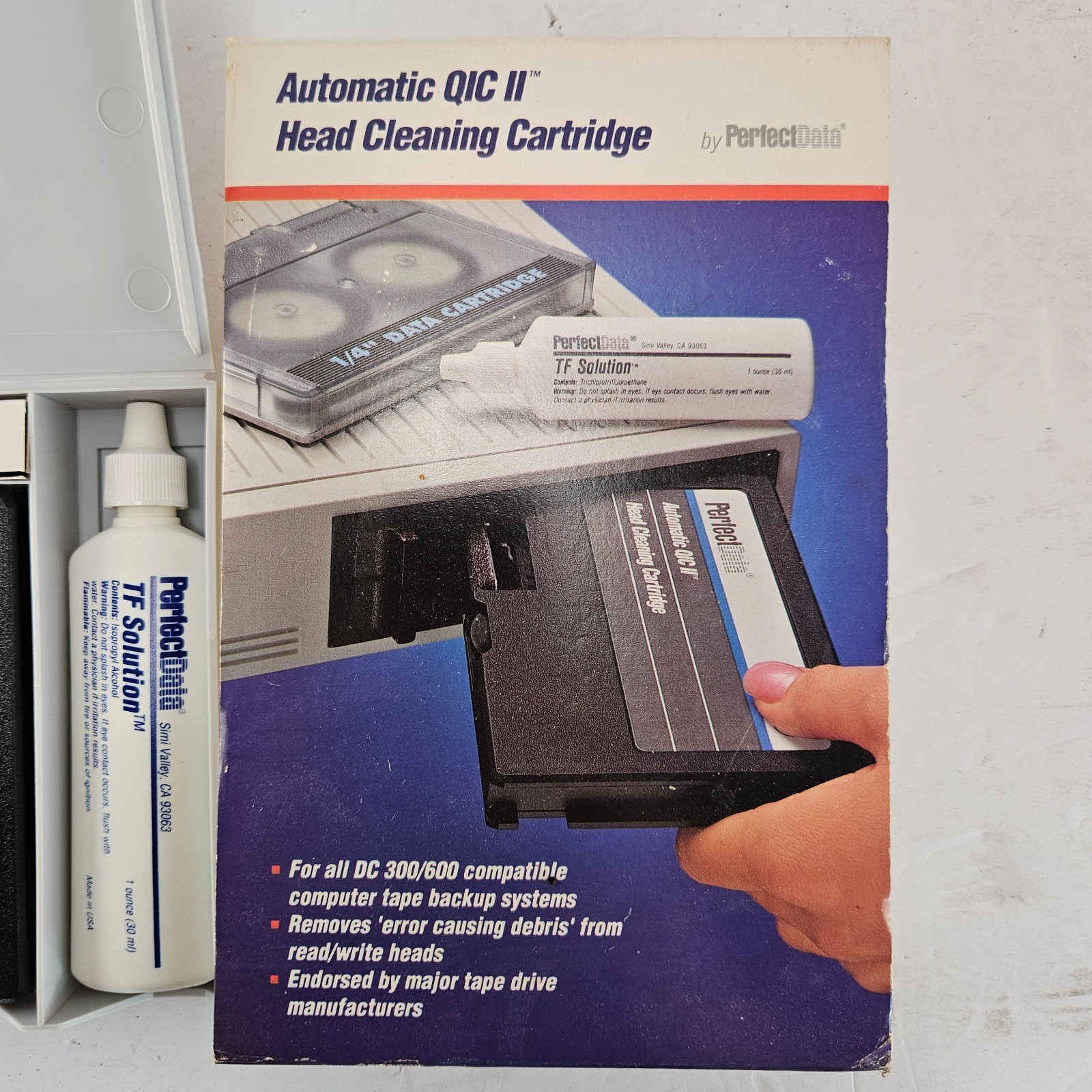 PerfectData Automatic QIC II Tape Drive Head Cleaning Cartridge DC 300/600