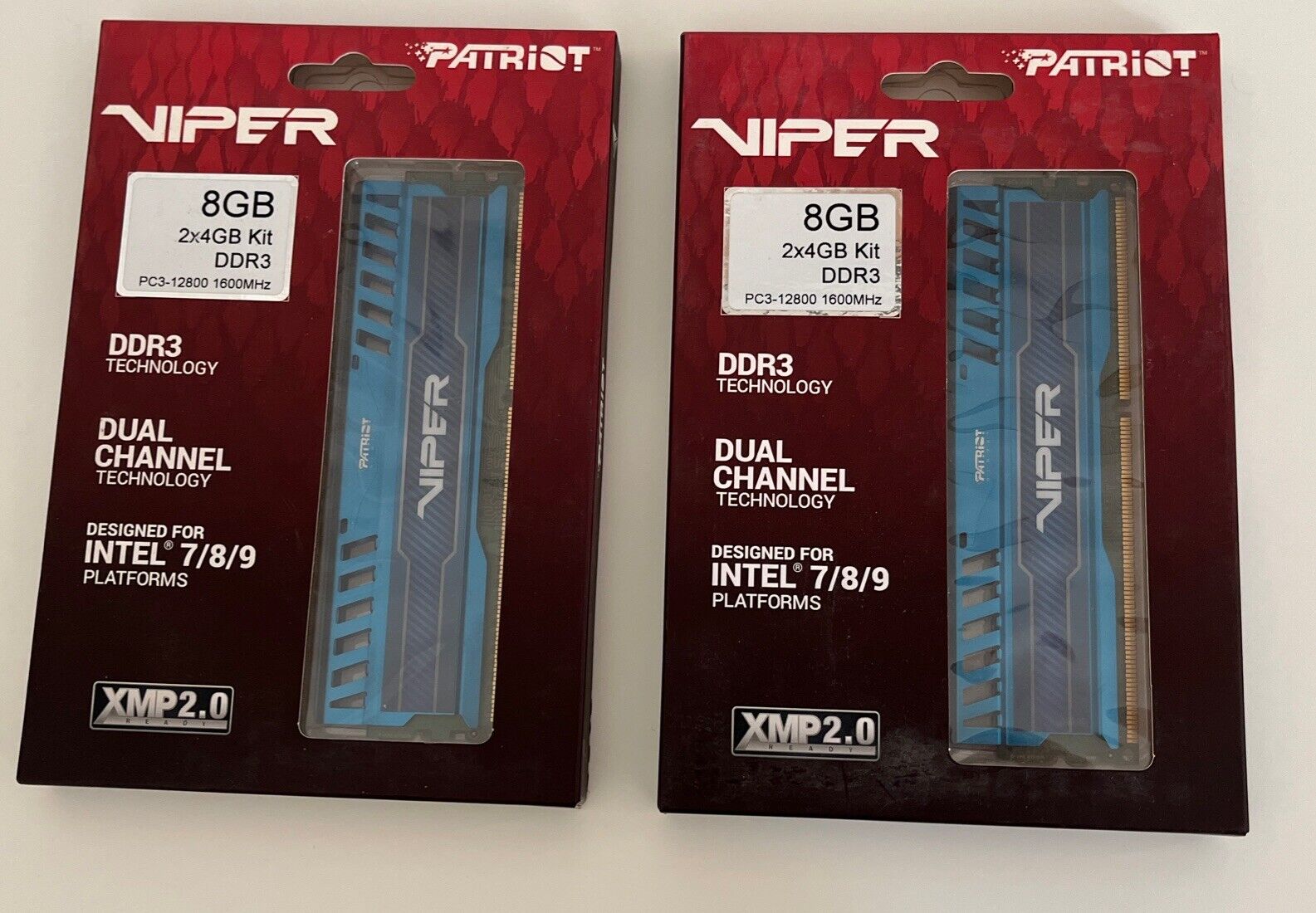 Brand New 8GB Lot 2X Patriot Viper 8GB RAM Saphire Blue Memory Modules