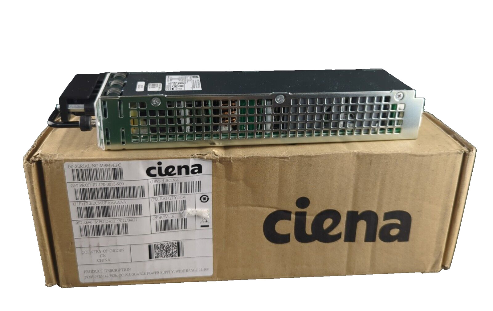 Genuine OEM Ciena 170-0013-900 CMUPAAAAAA 24 - 48V DC Power Supply for CN 39 NEW