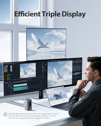 SPACE GRAY - BASEUS DOCKING STATION, SPACEMATE(WIN) 11 IN 1, TRIPLE DISPLAY, 4K