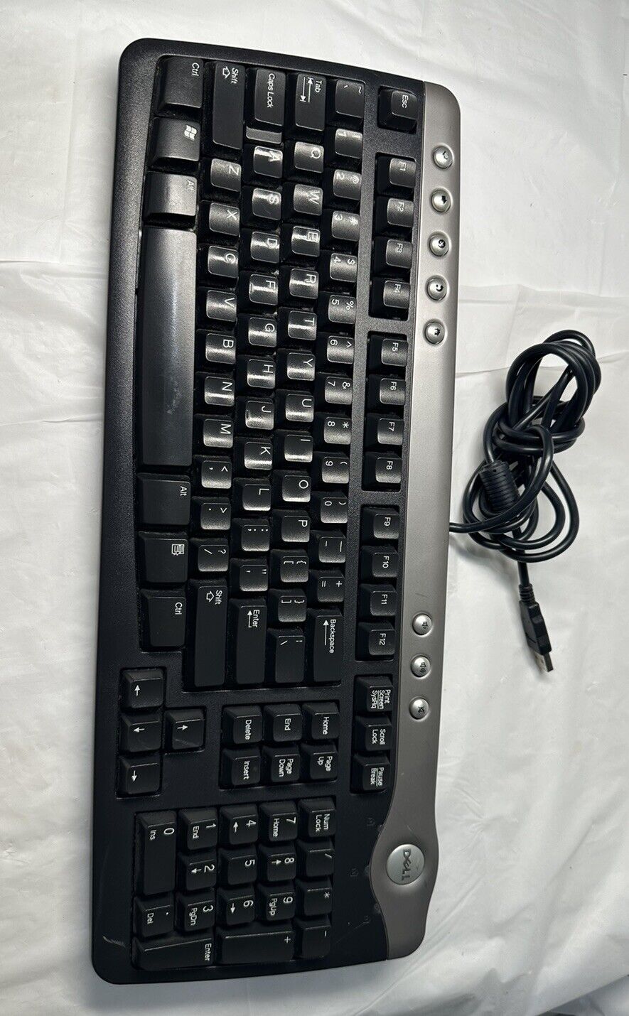 Used DELL USB Performance Multimedia Hotkey Keyboard 2x USB 1.1 Ports SK-8125