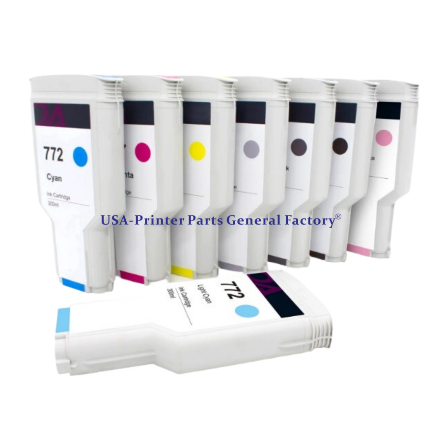 8*300ML HP772 Remanu factured Ink Cartridge Fits For HP Z5200 Z5400A