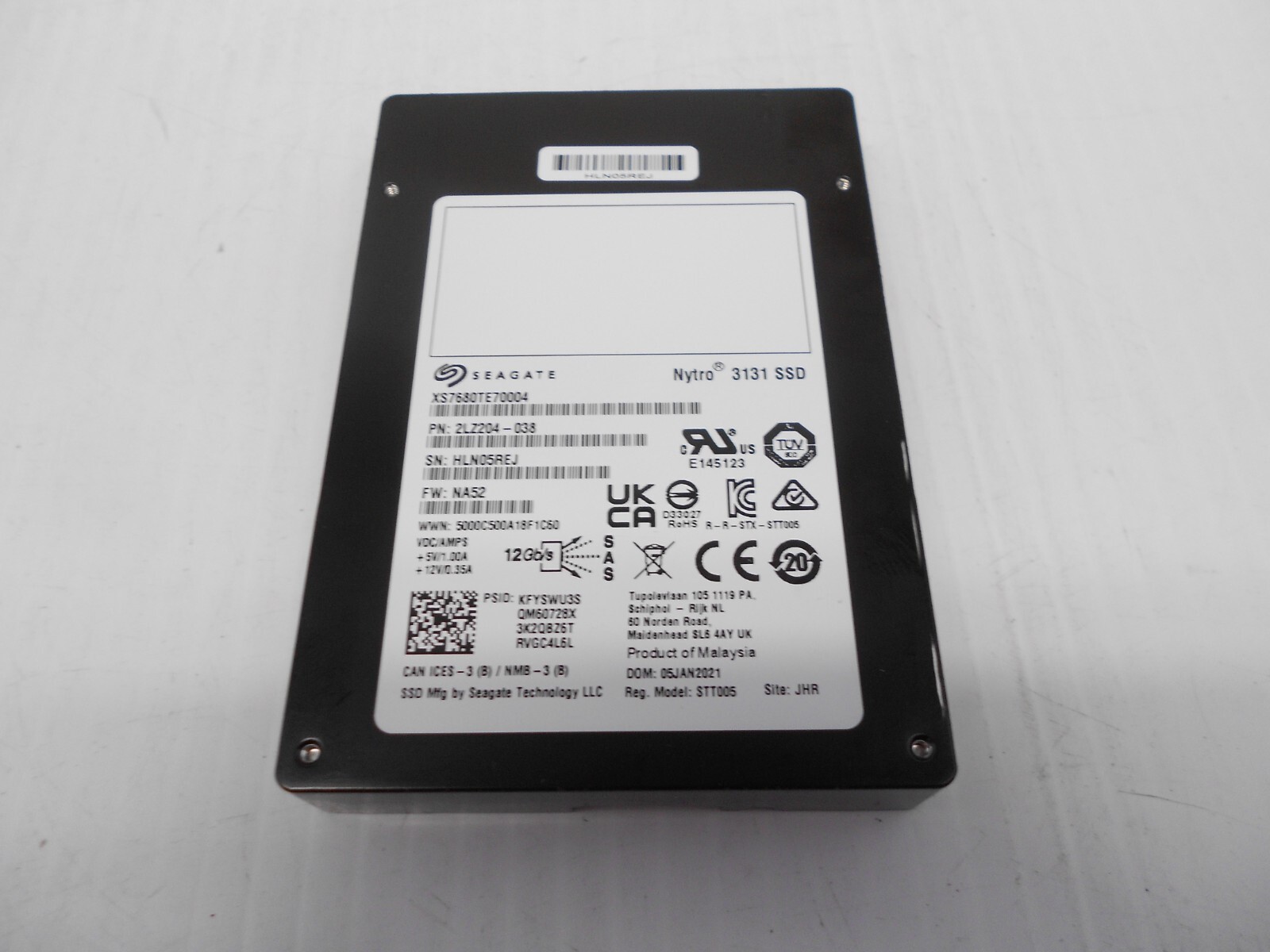 Seagate Nytro 3131 7.68TB SSD SAS 12G Server Hard Drive Dell HP XS7680TE70004