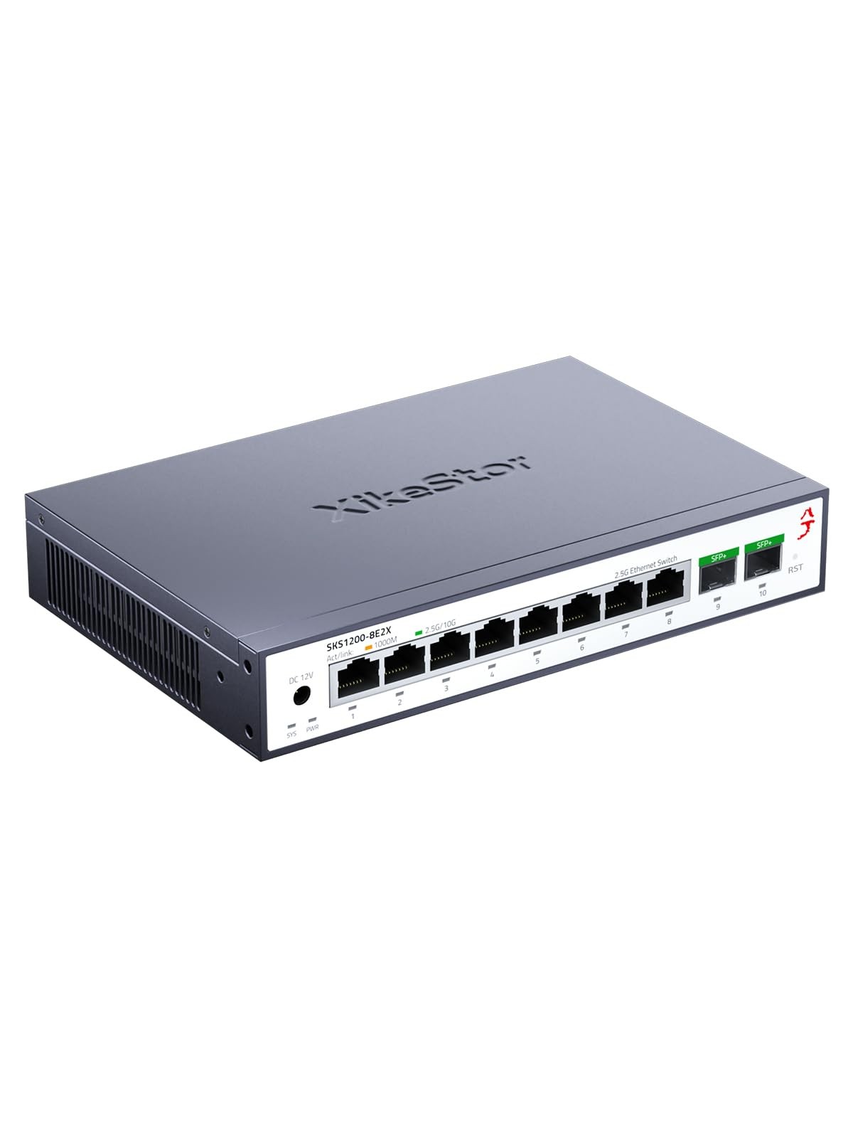 10 Port 2.5G Unmanaged Ethernet Switch,2x10G SFP+, 8×2.5 RJ45 Gigabit Network...
