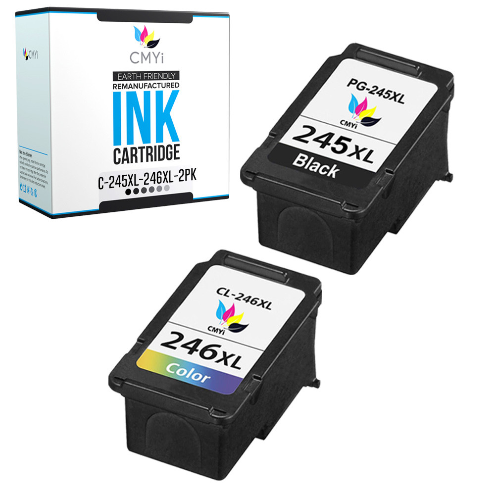 2 PK Black Color Ink Cartridges for Canon 245XL 246XL Fits PIXMA MG TR Printer