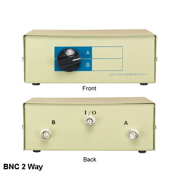 KNTK BNC 2 Way Data Transfer Switch Box Rotary Type for CCTV DVR Display Monitor