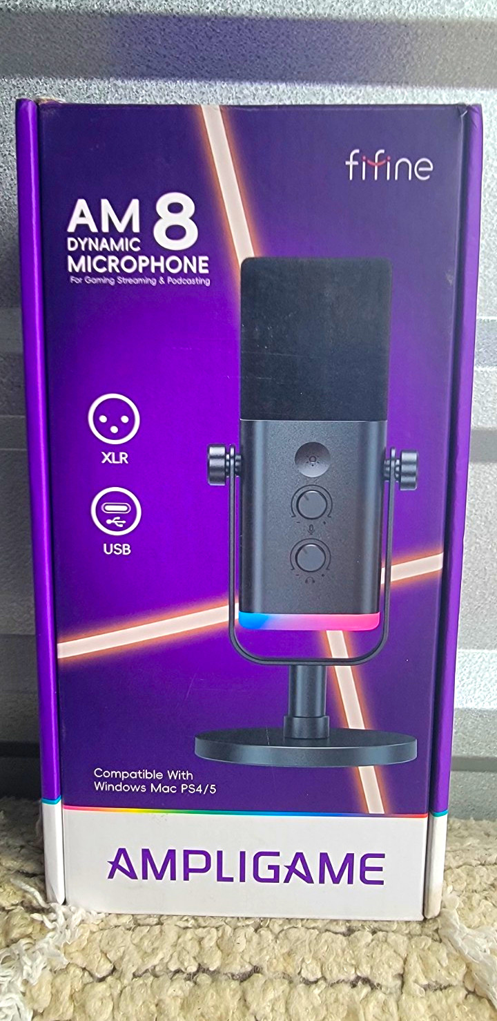 FIFINE AM8 USB XLR Dynamic Microphone Gaming Podcast Streaming PC YouTube RGB