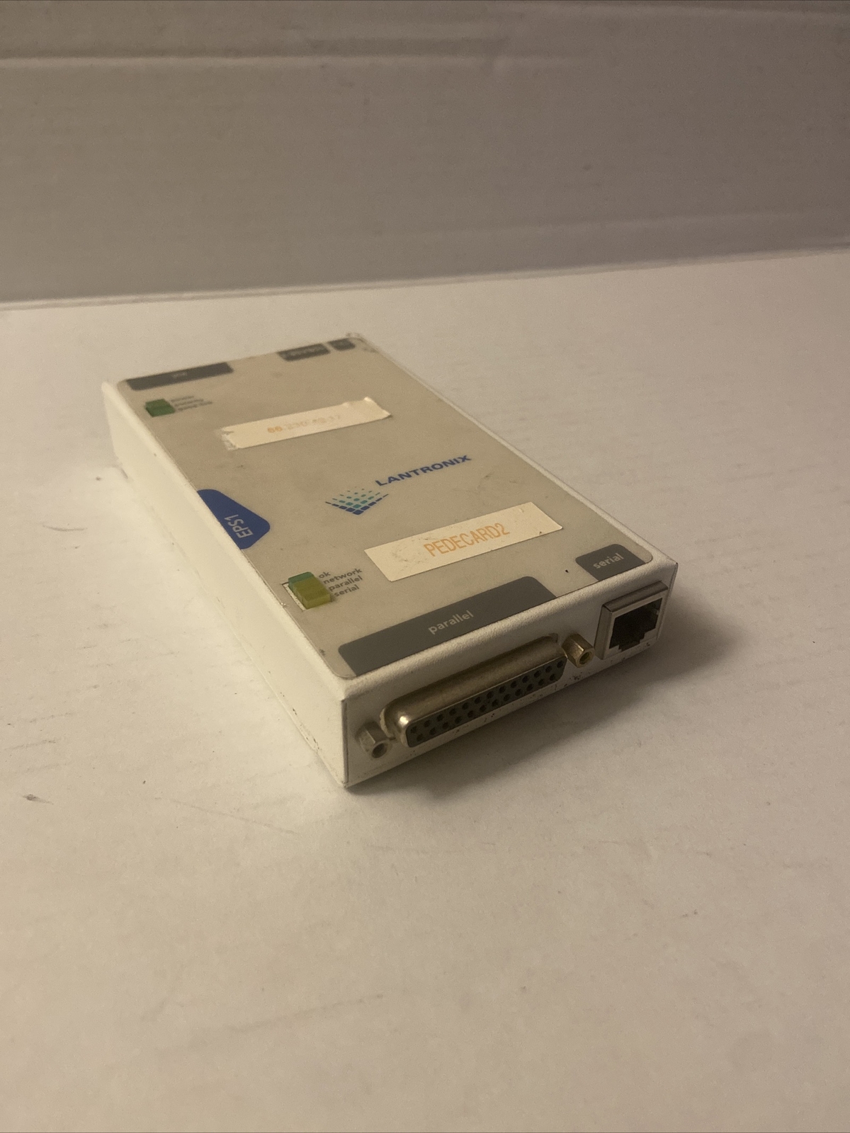 LANTRONIX EPS1 2-Port Device Server PARALLEL SERIAL IP AUI 10BASE-T 12volt 1 AMP
