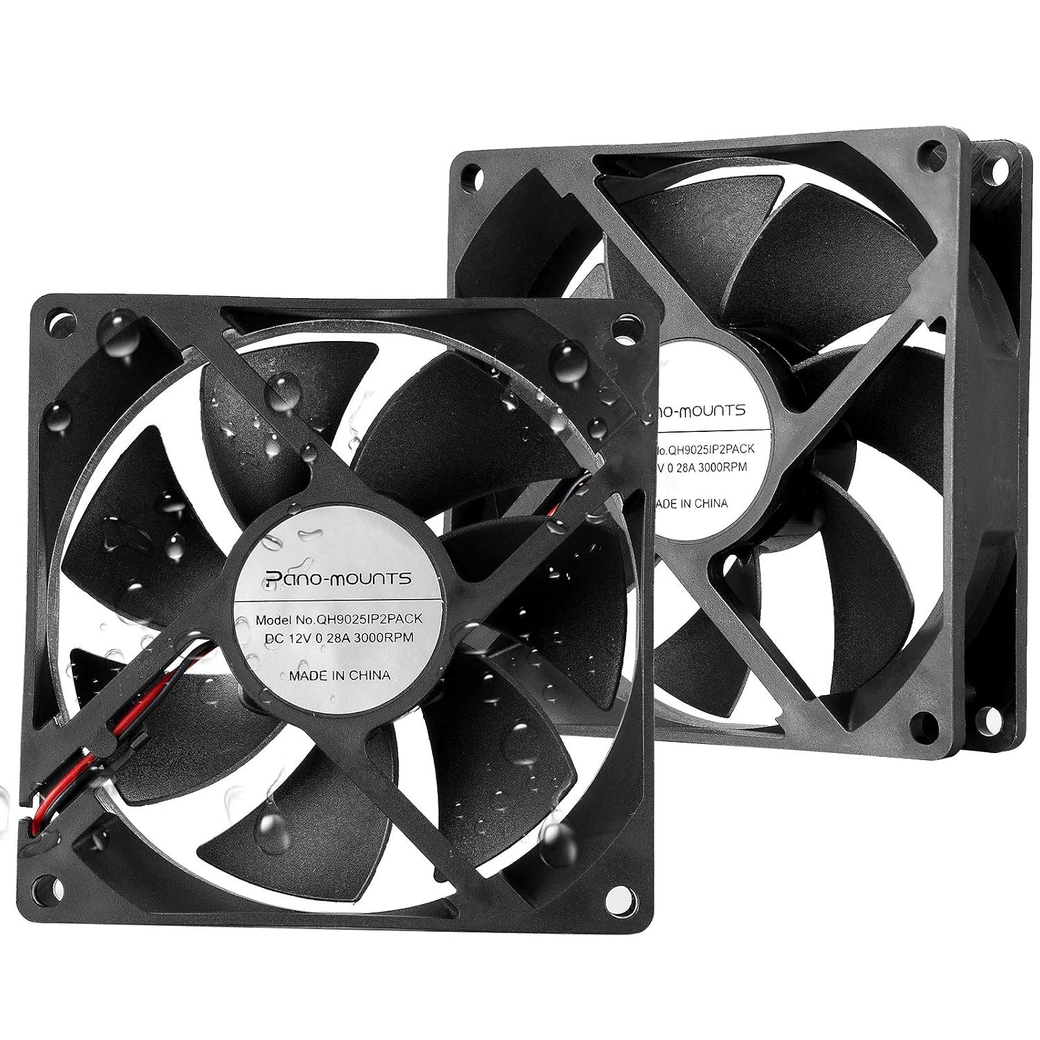 92Mm 90Mm 12V DC Moisture-Proof Fan High Airflow 12V 9025 2 Pin 2 Wire Small ...