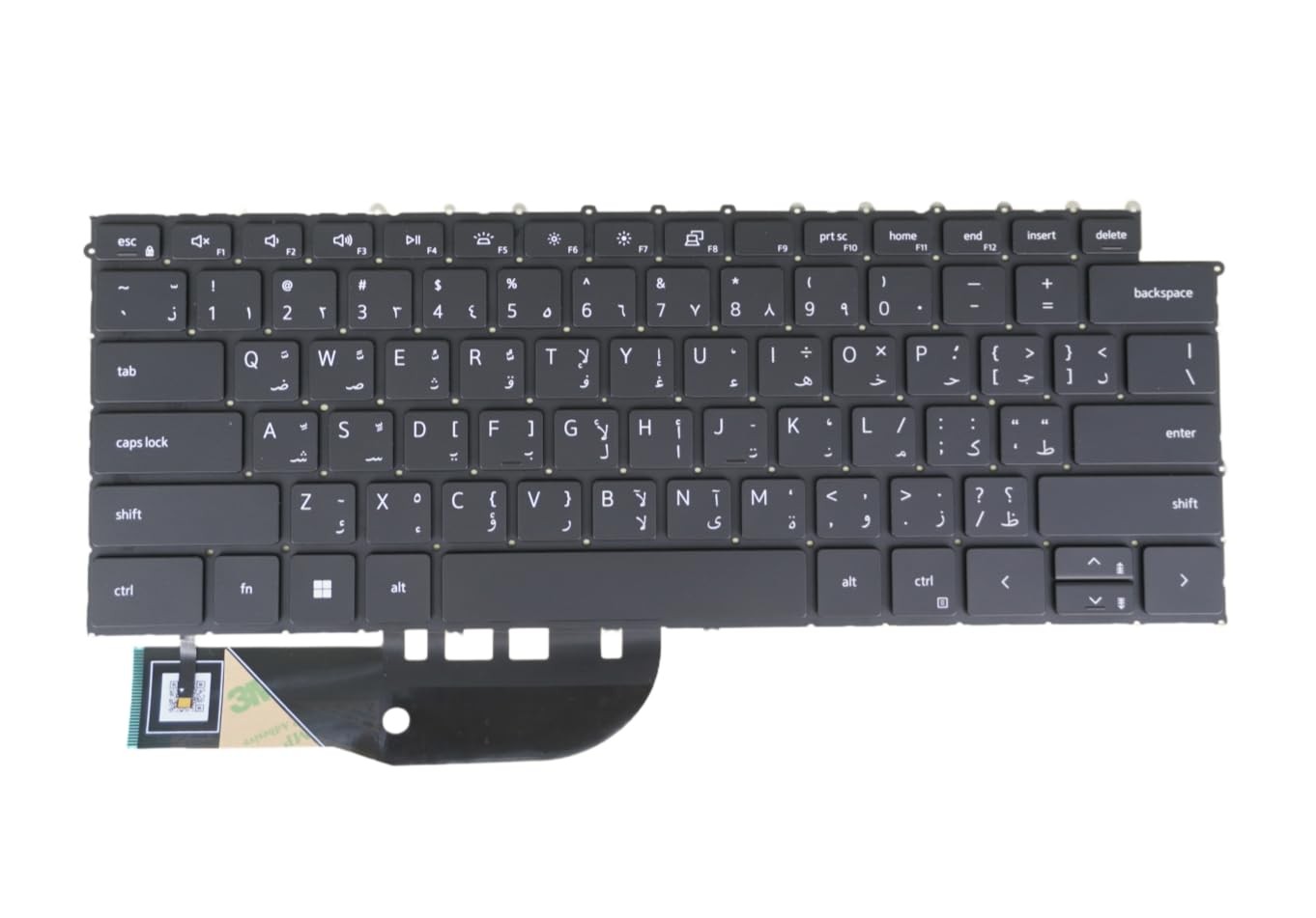 Keyboard for DELL Precision 5550-5770 P91F-P96F, Backlit, Arabic Layout, Black