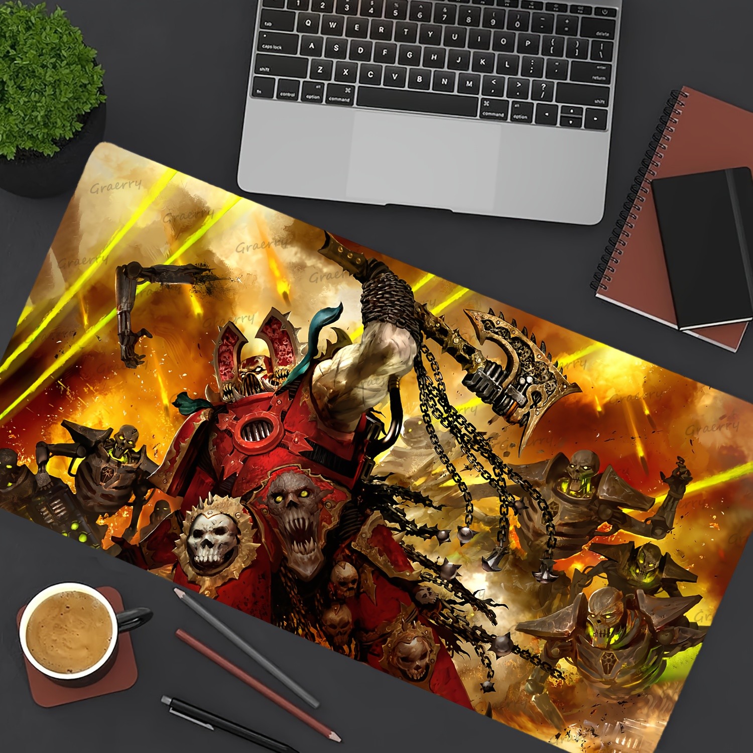 1pc Kharn the Betrayer Large Gaming Mouse Pad - Vibrant Fantasy Art Design wit