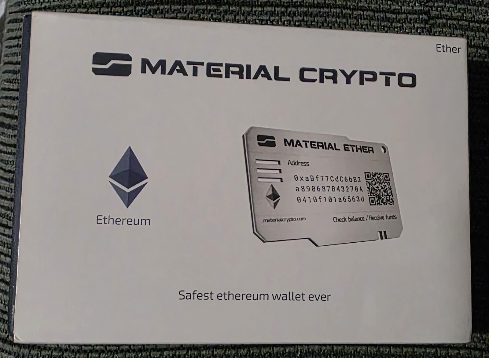 Ethereum Wallet Physical ETH Material Crypto Fire & Shock Proof Unhackable ERC20