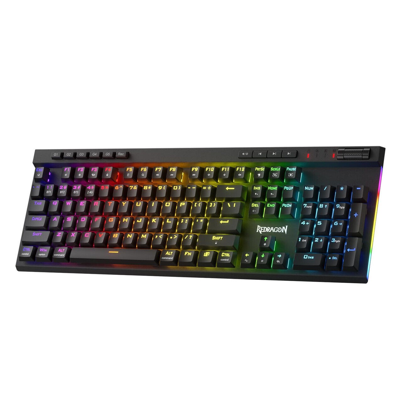 Redragon K580 PRO Wireless RGB Gaming Keyboard, 3-Modes 104 Keys Mechanical Keyb