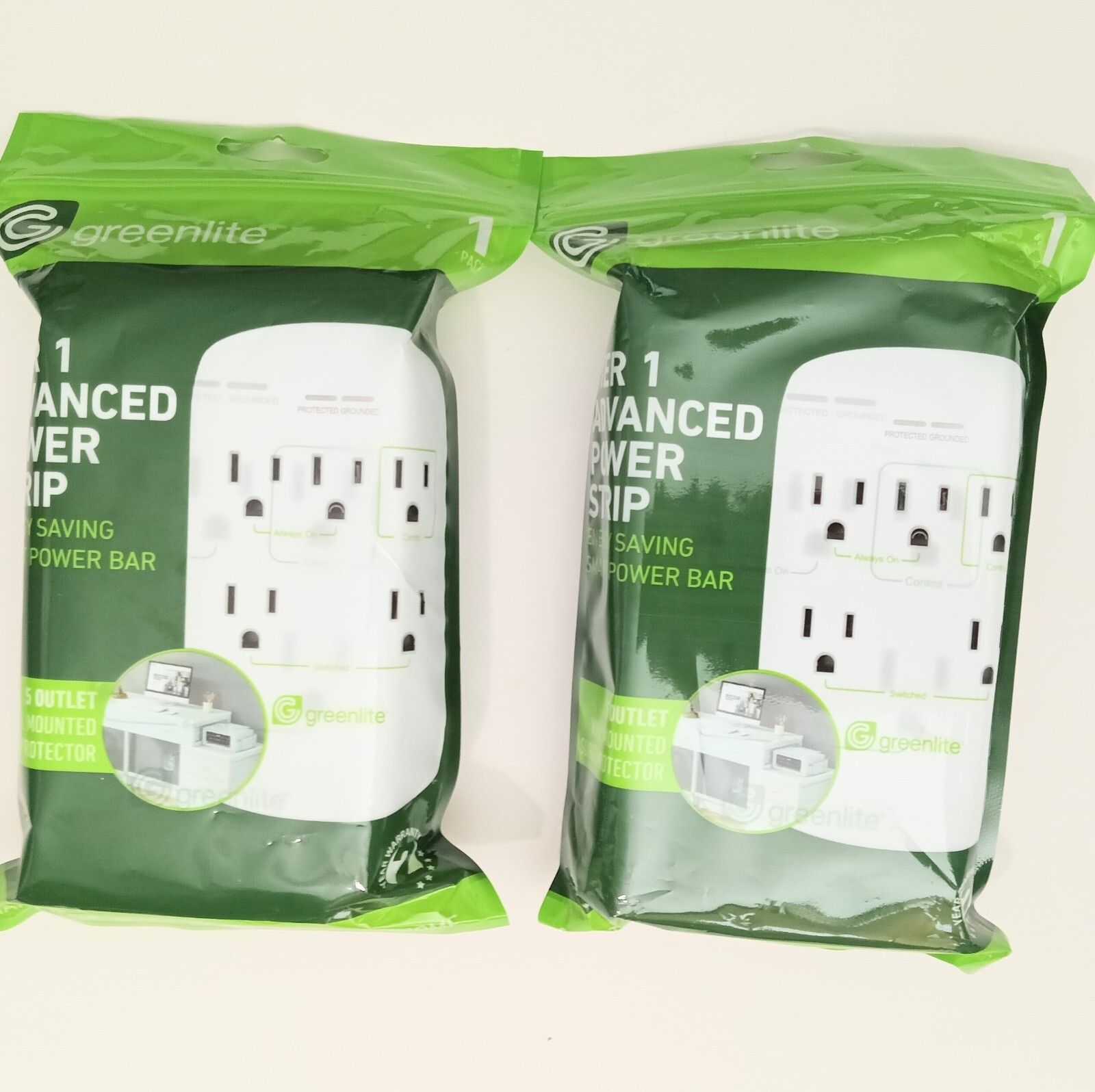 GreenLite Advanced Smart Tier 1 Power Strips 5 Outlet 2 Pack
