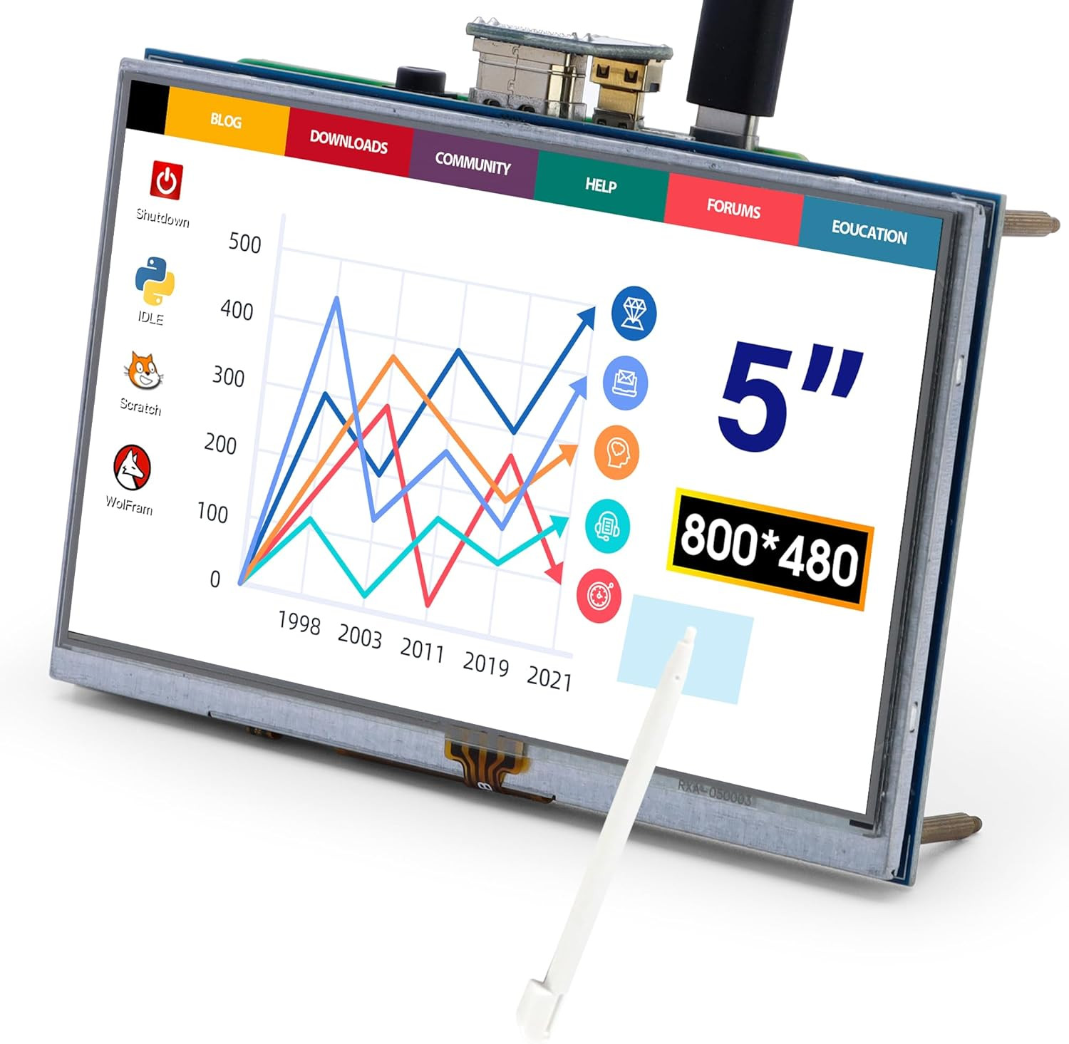 5 Inch Touch Screen Monitor, 800×480 LCD Display for Raspberry Pi |