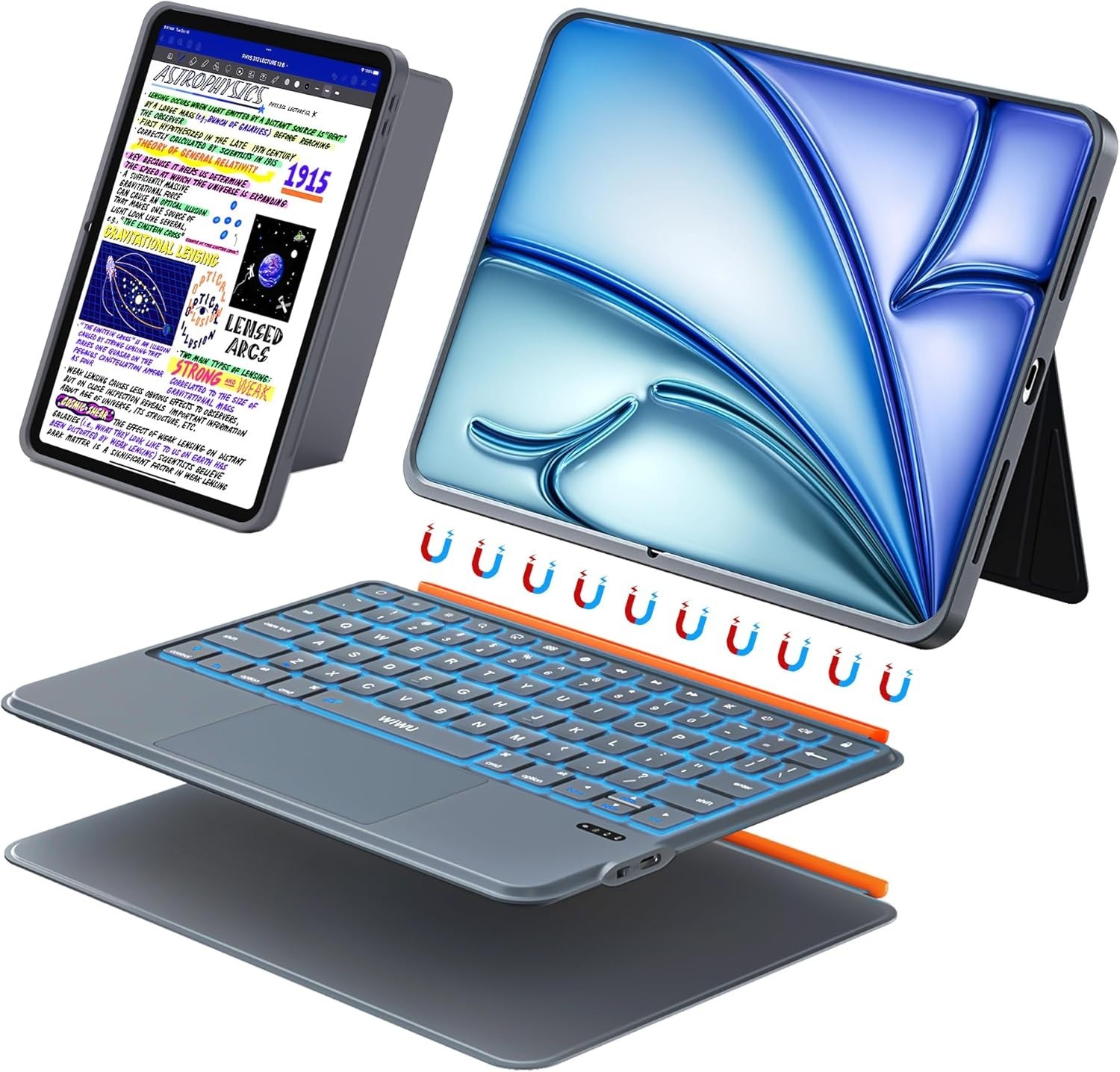 WIWU iPad 11" Keyboard Case with Touchpad – Magnetic 3-in-1 Design, Backlit Keys