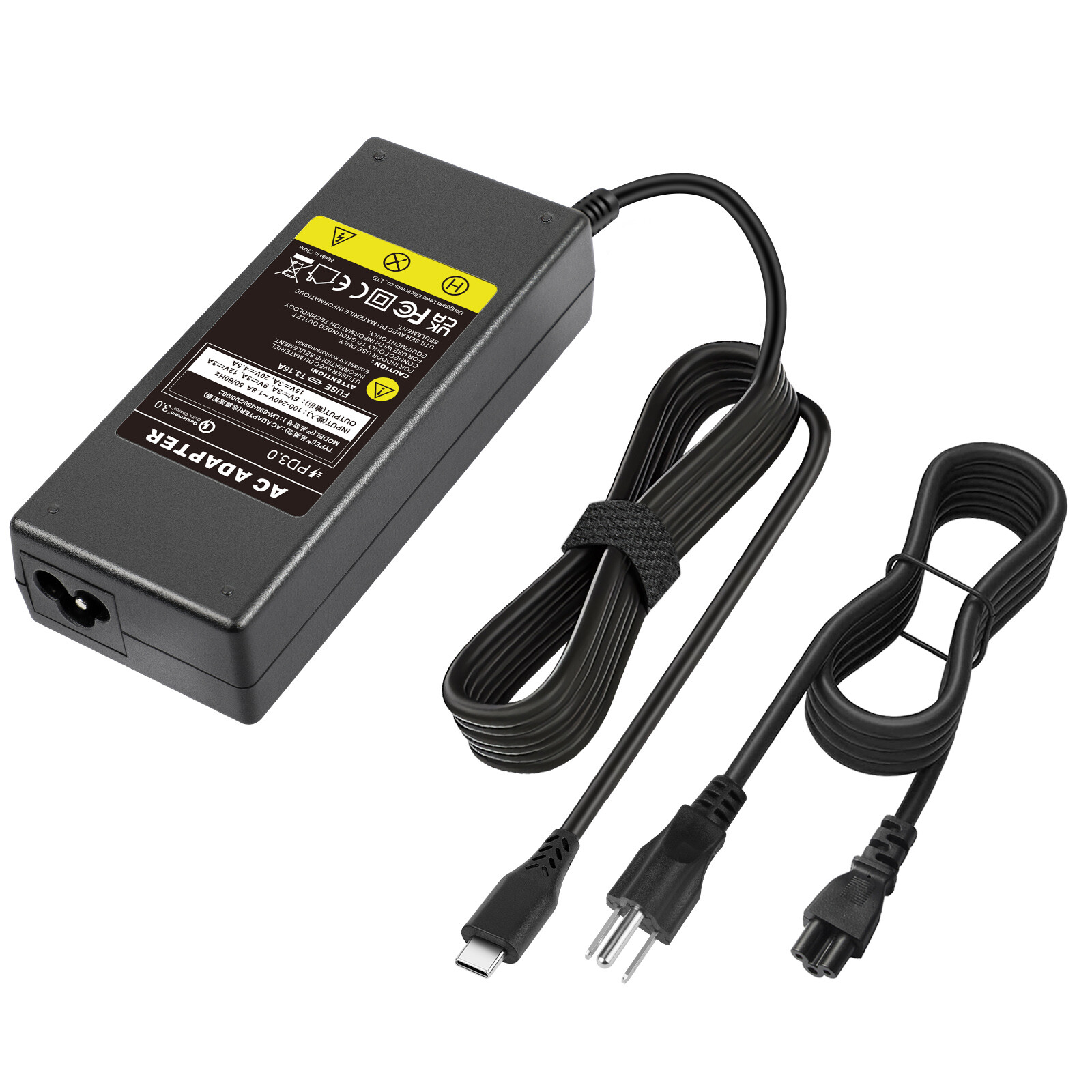 Universal 90W USB-C Type-C AC Adapter Laptop PD Fast Charger Power Supply Cable