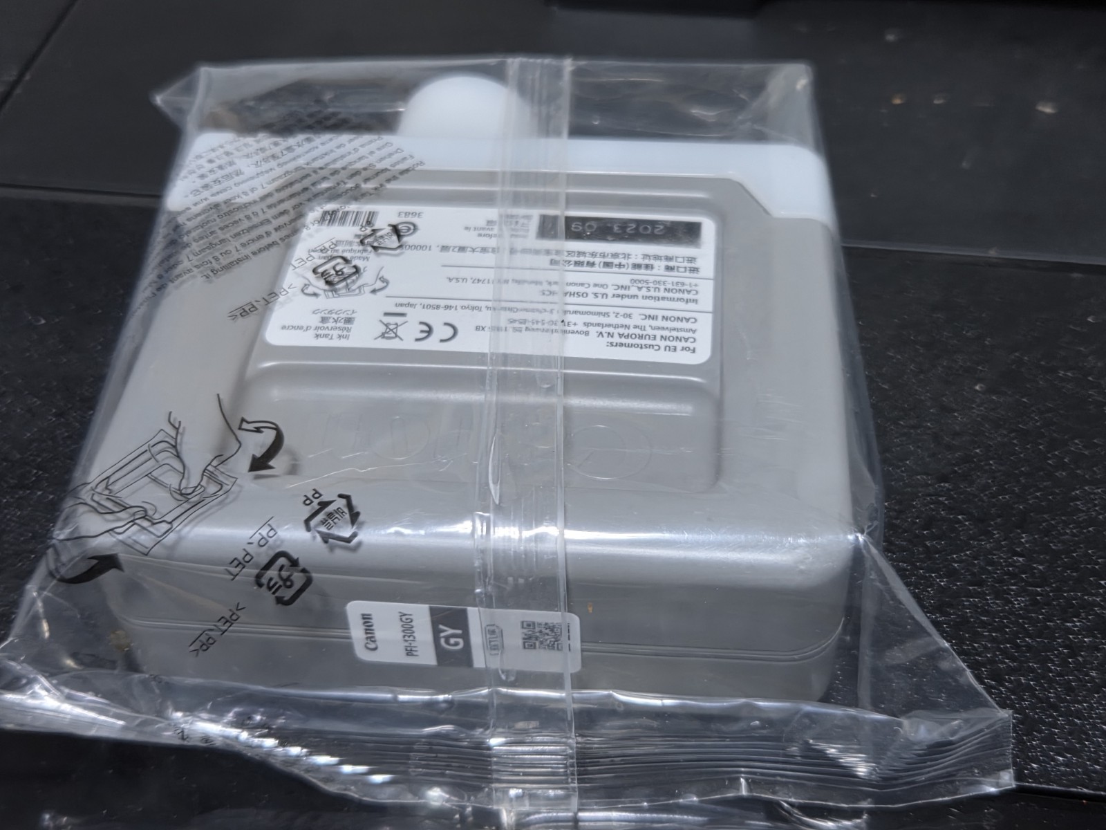 Canon PFI-1300GY Gray Pigment Ink Tank 330ML Sealed OEM