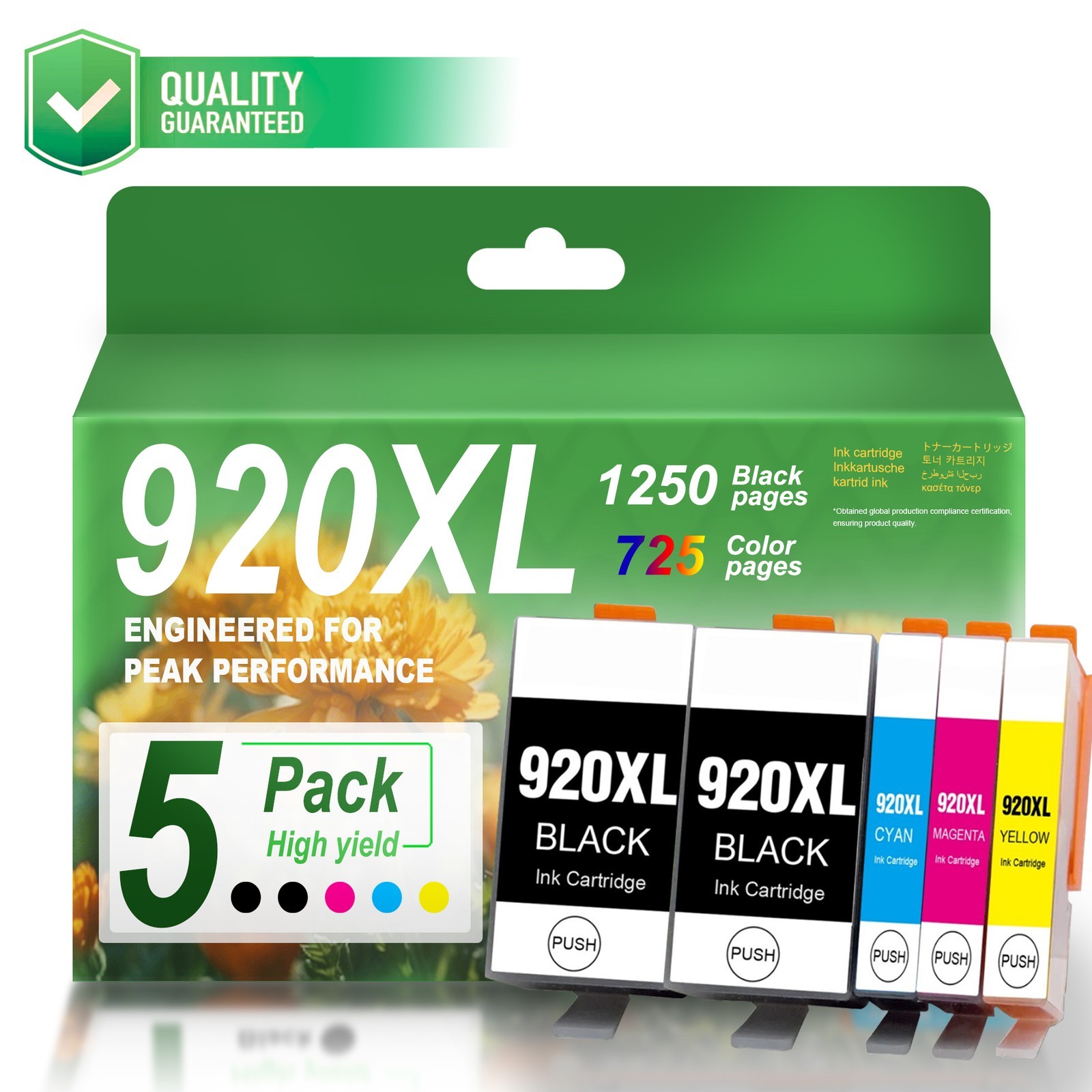 920XL 5PK Ink Cartridge Compatible For OfficeJet6500 7000 7500 6500A 7500A