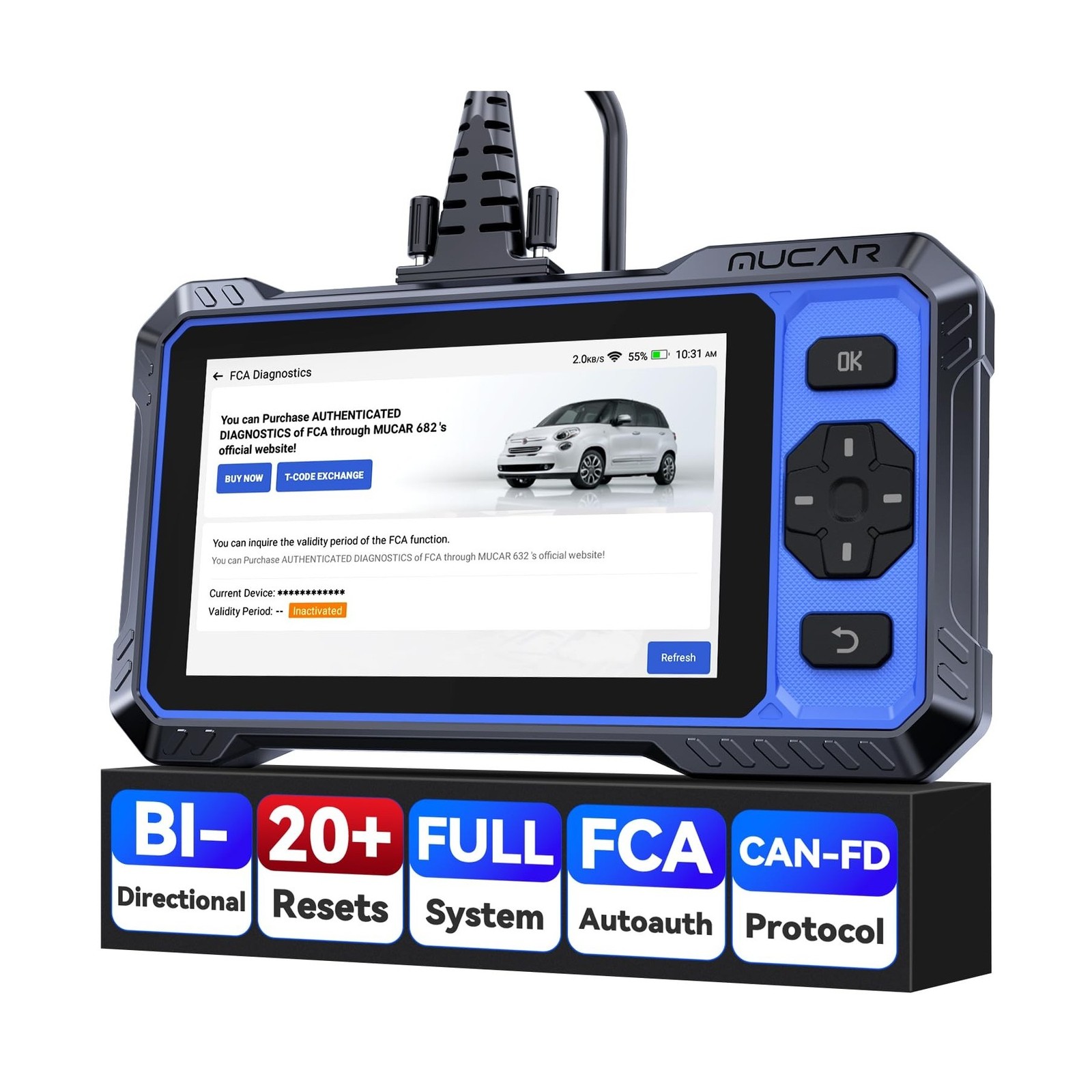 OBD2 Scanner, MUCAR 682 AI-Assisted Car Diagnostic Tool, Automotive Bidirecti...