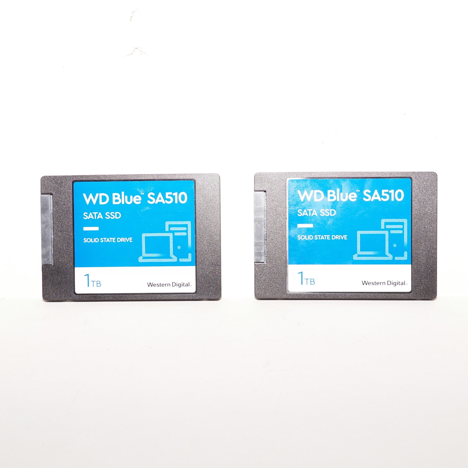 2x DEFECTIVE Western Digital WD Blue SA510 1TB SATA III SSD Black - For Parts