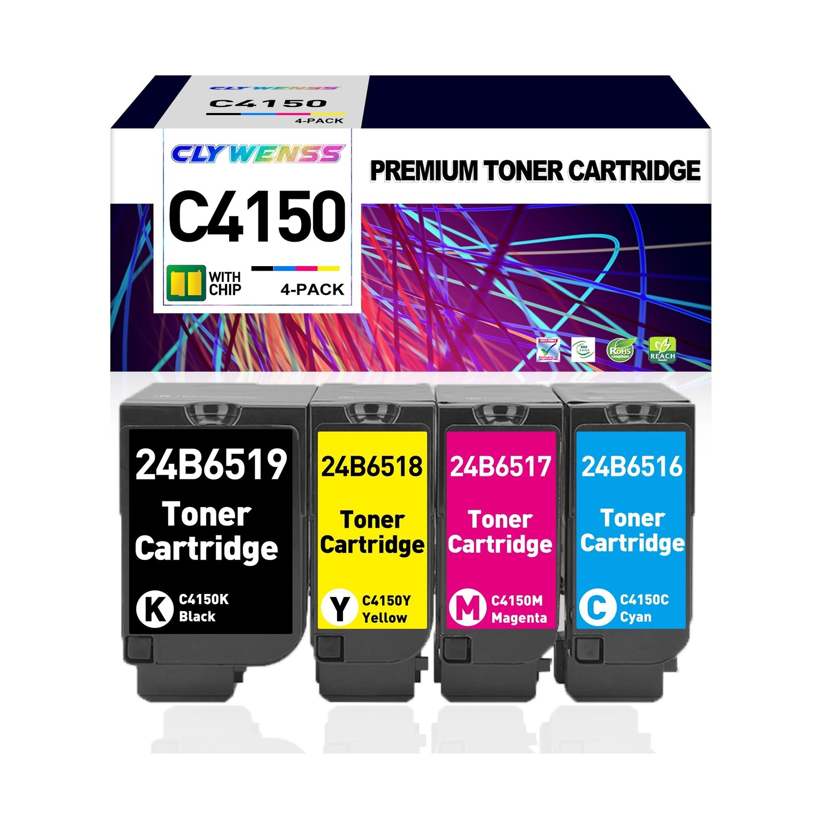C4150 High Yield Toner Cartridge Replacement for Lexmark 24B6516 24B6517 24B6...