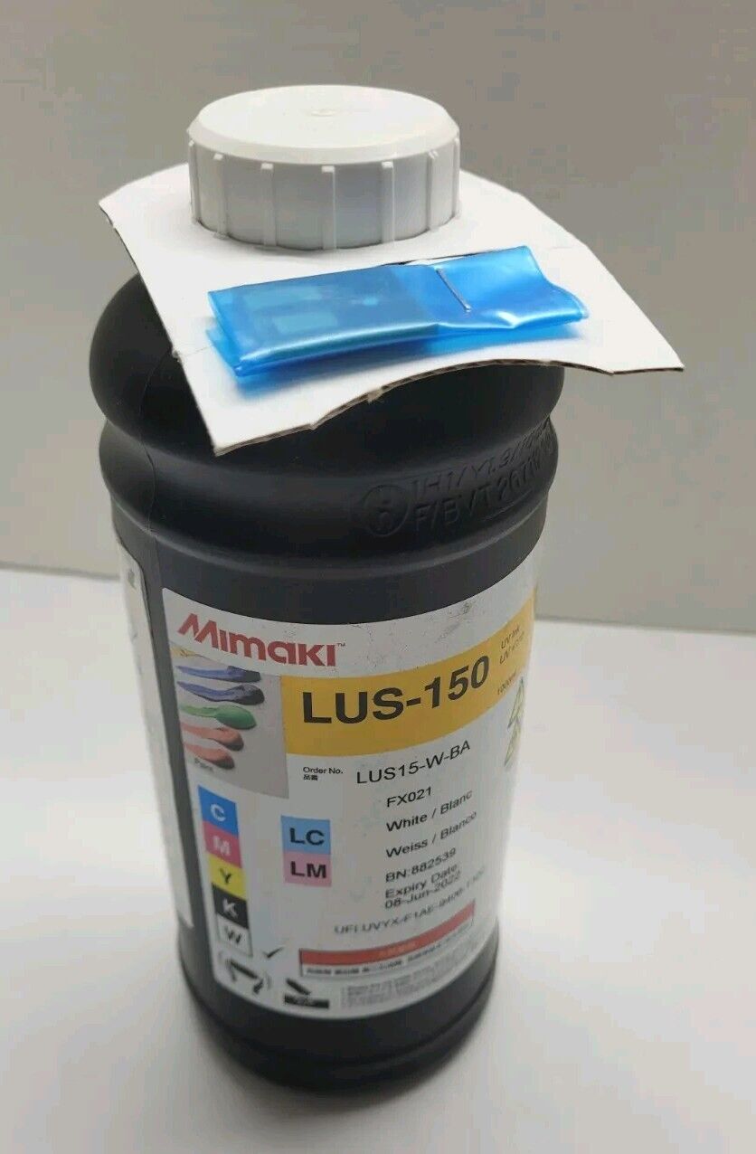 Mimaki LUS-150 UV curable ink 1L bottle White  (MPN: LUS15-W-BA) Genuine 