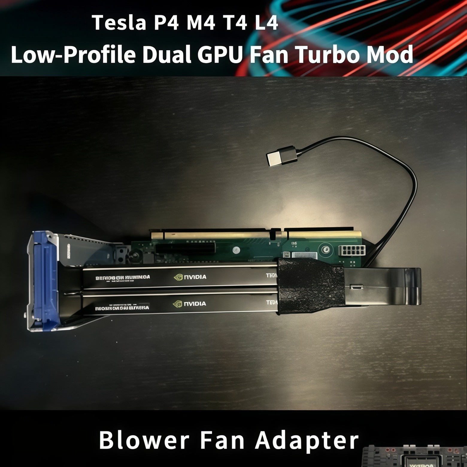 7cm Turbo Fan Cooling Mod For NVIDIA Tesla P4 M4 T4 L4 Half Height GPU