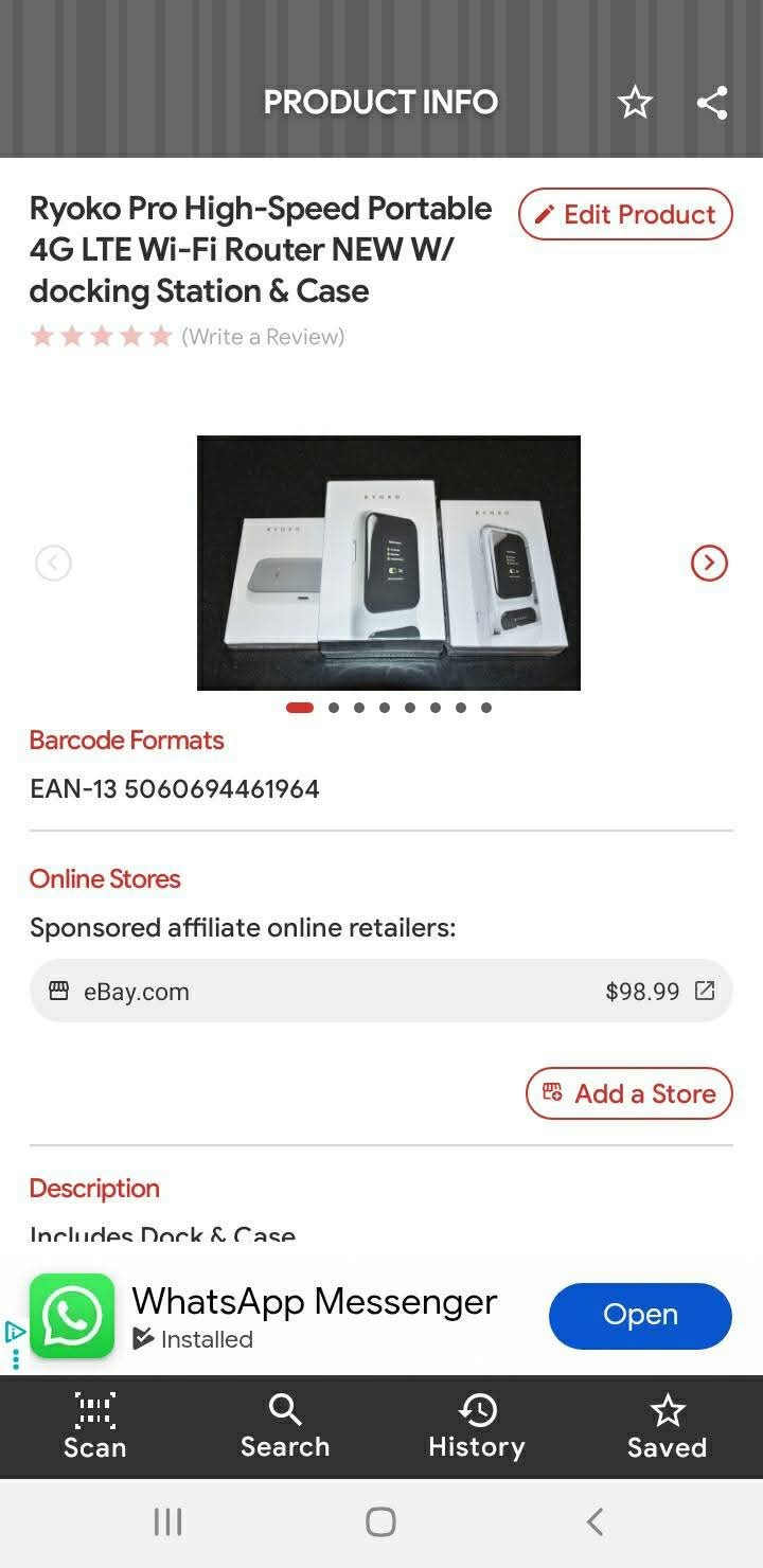 Ryoko Pro High-Speed Portable 4G LTE Wi-Fi Router with Docking Station & Case