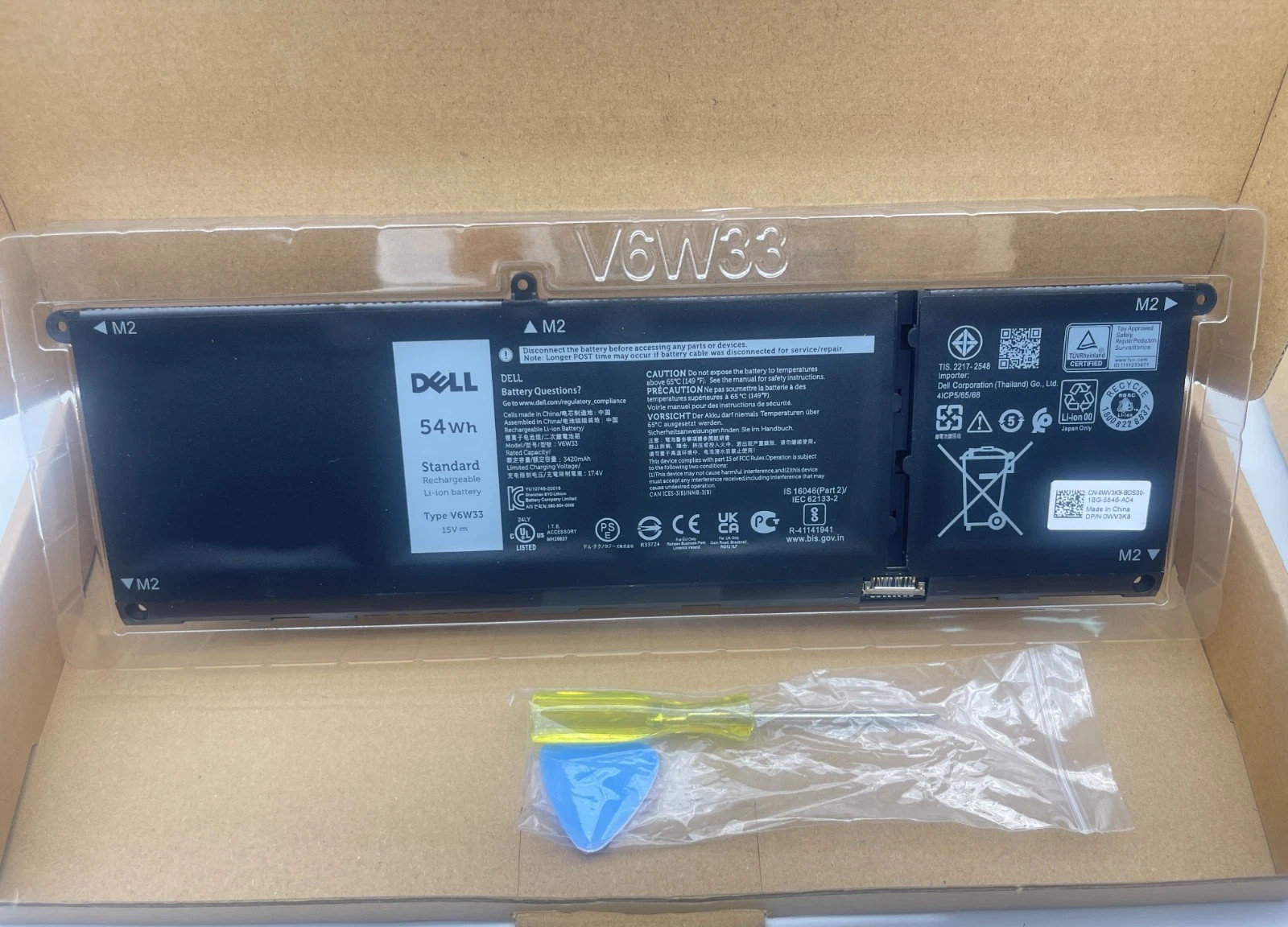 NEW OEM V6W33 Battery For Dell Latitude 3320 3330 3420 3520 Vostro 15 3510 3511
