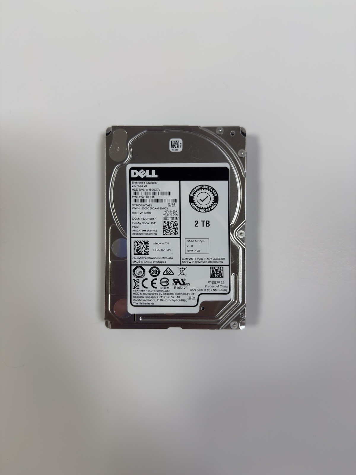 Dell Enterprise Class - 2TB 2.5inch Hdd