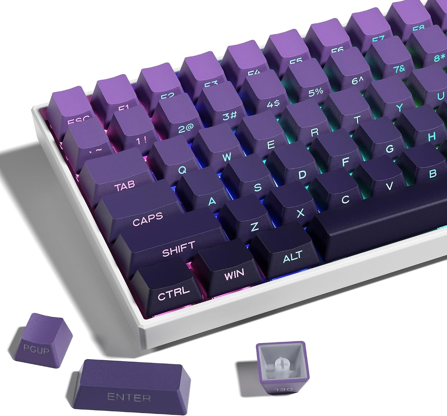 XVX 136-Key PBT Keycaps Side Print Shine Through OEM Profile Keycaps