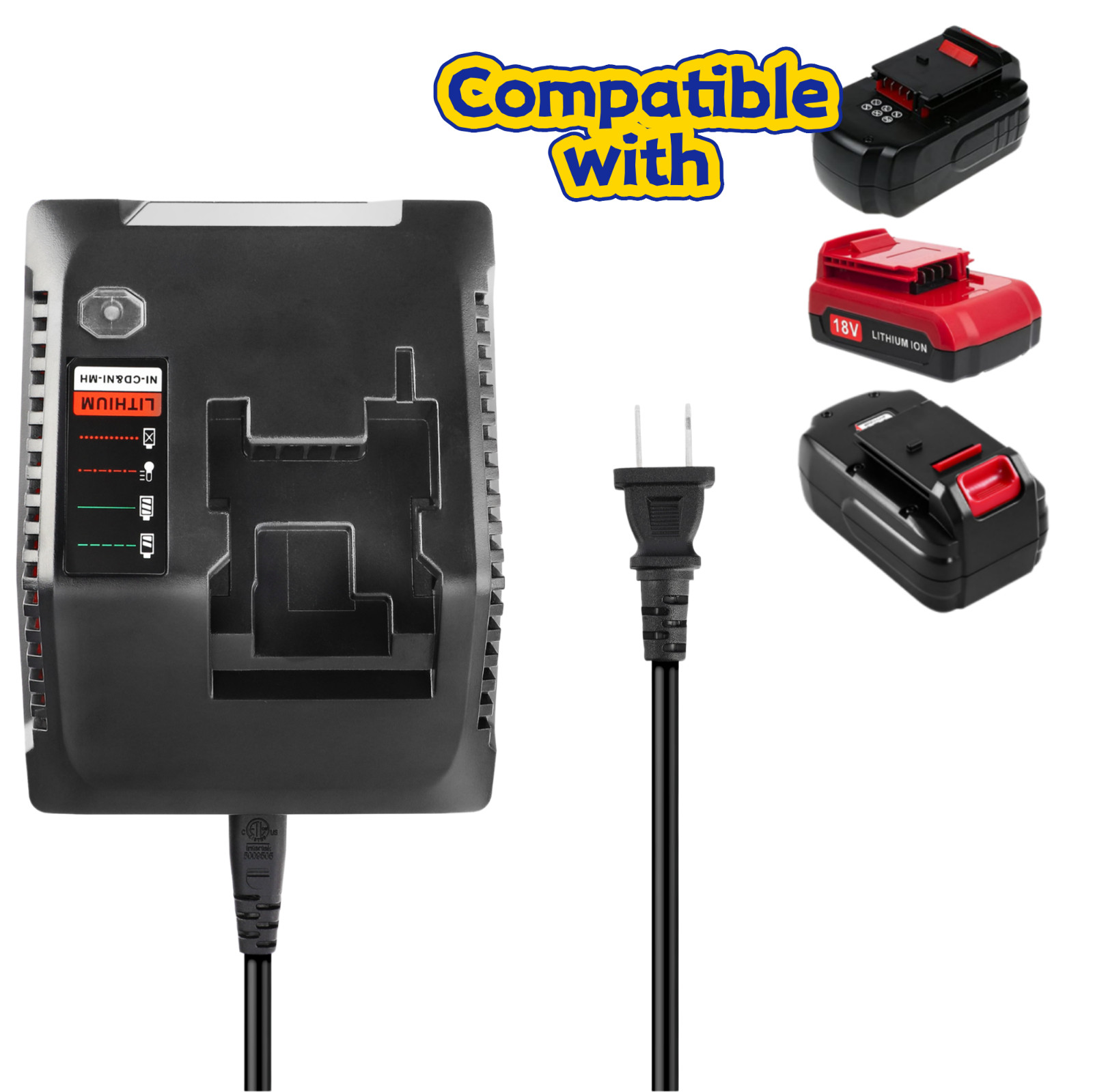18V 3.0A Fast Charger for Porter Cable PC18B PC18BLEX PCC489N PC18BLX NiCad NiMH